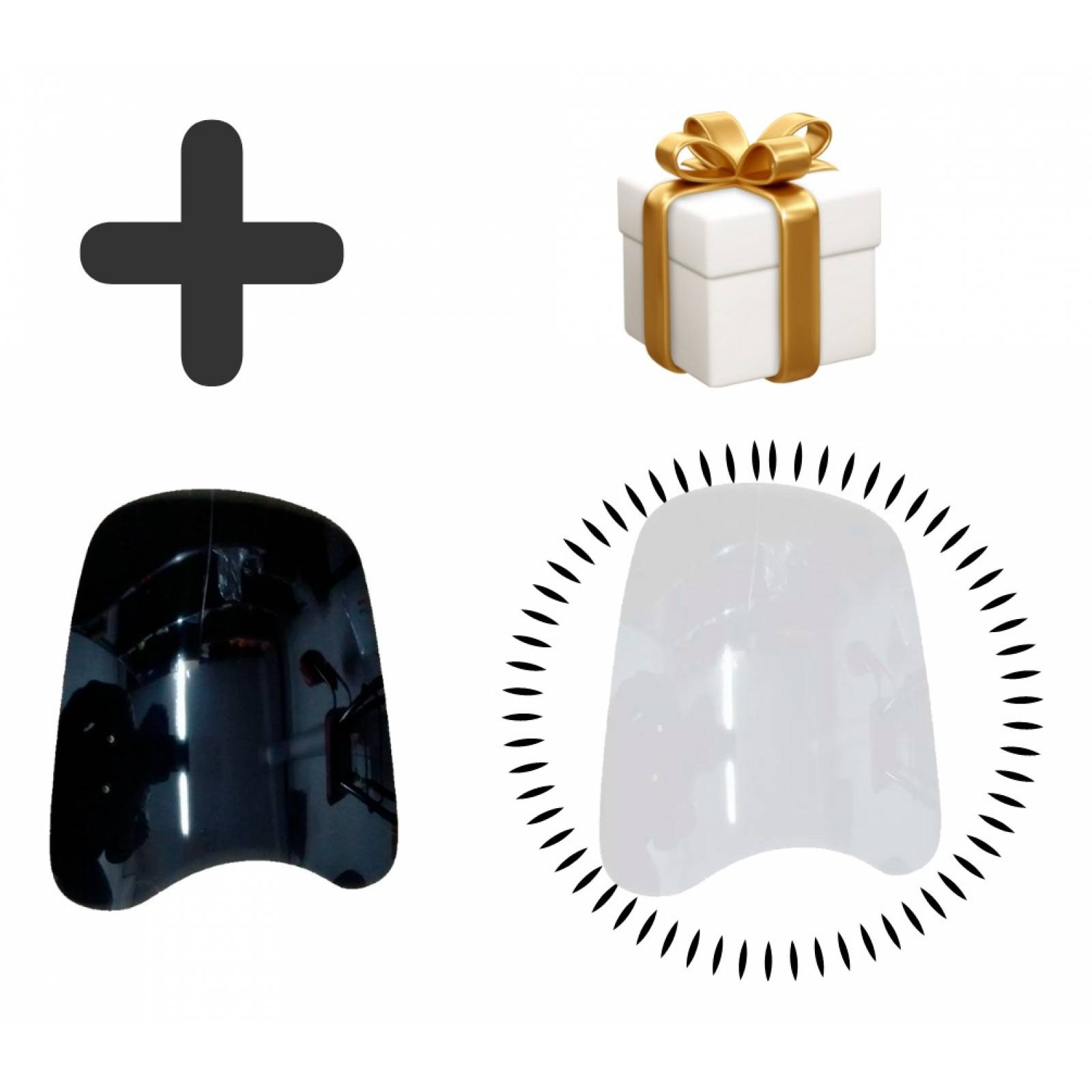 Parabrisas Universal Para Motos Con Faro Redondo Mica Regalo