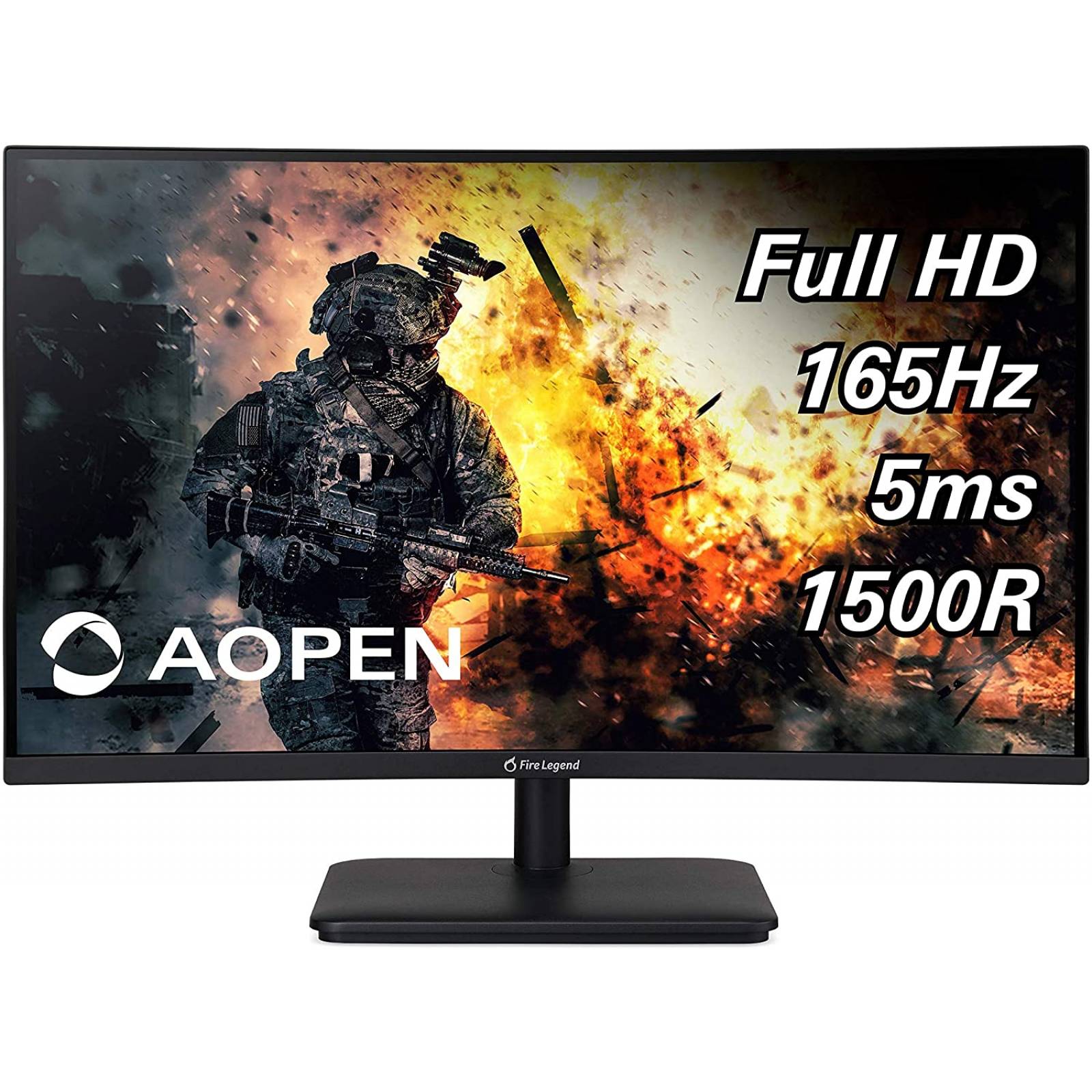 Monitor Gamer Curvo Acer AOPEN HC5 LCD 27 Pulgadas, Full HD, Widescreen, FreeSync, 144Hz, 2xHDMI, Negro (UM.HW5AA.P01)