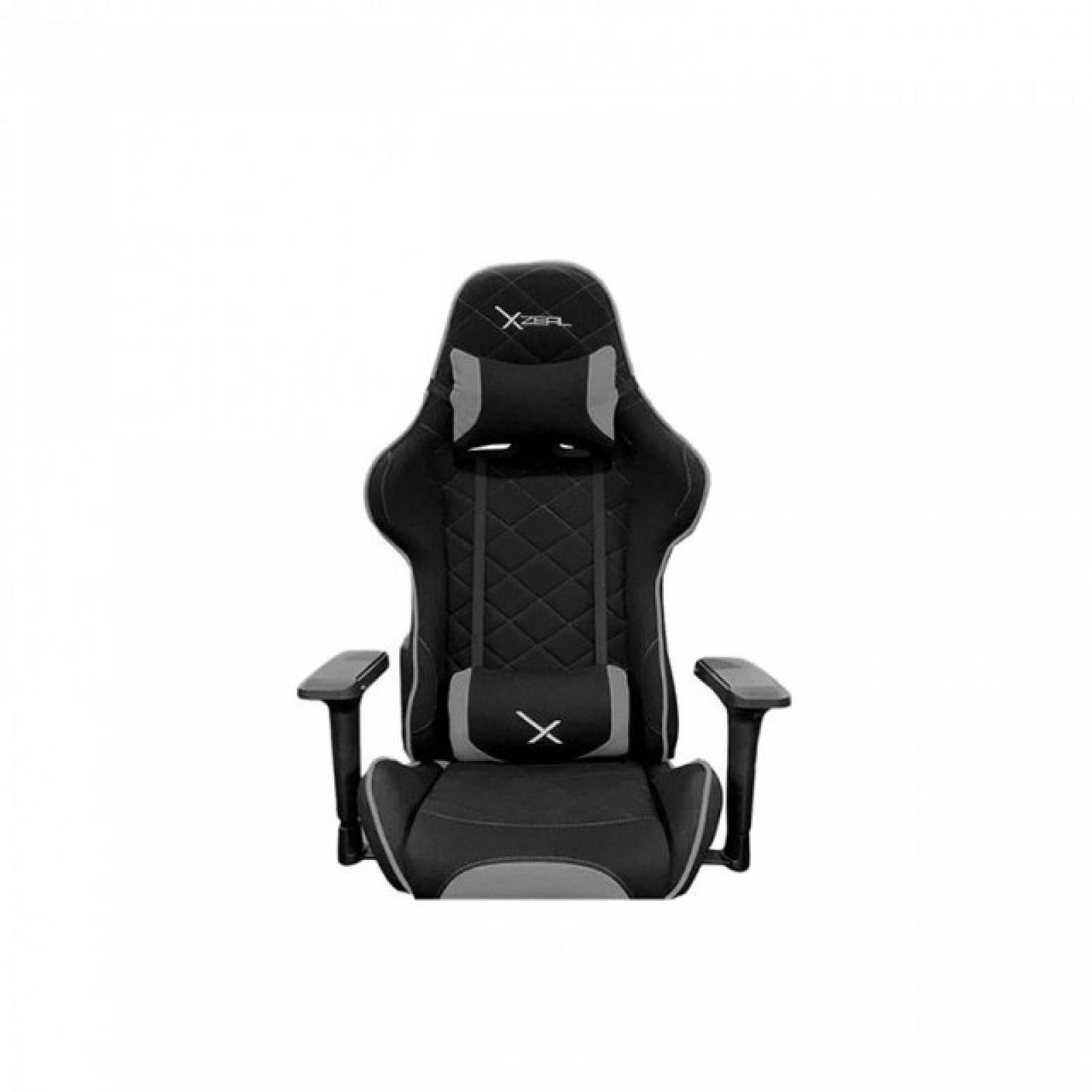 Silla Gamer Xzeal, base de acero, brazos ajustables, Multi-Inclinacion, soporte lumbar, respaldo Full-Lenght, Negro