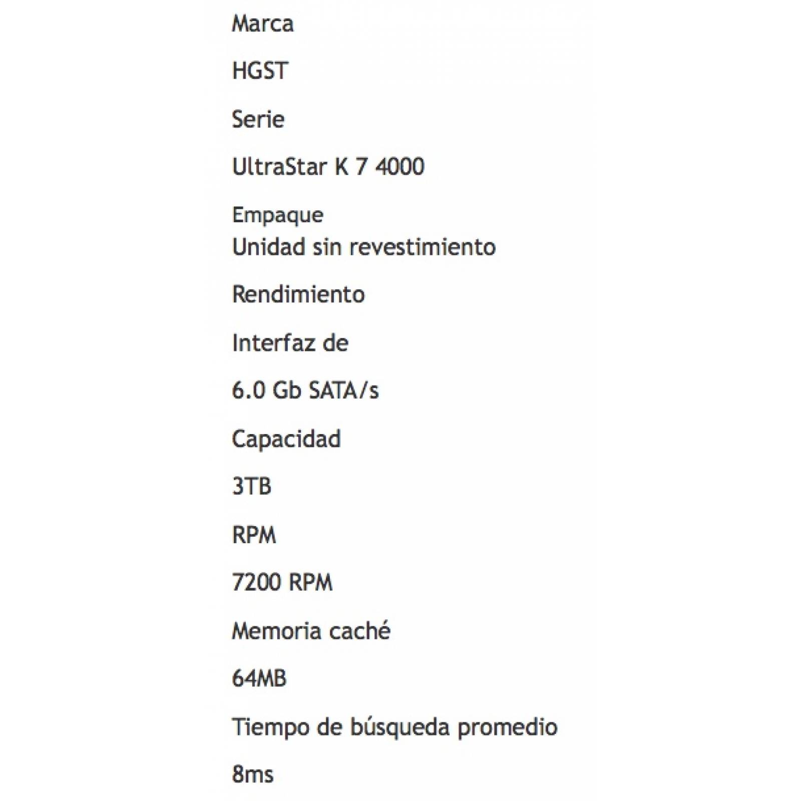 Disco duro HITACHI, 3TB SATA III (6.0Gb/s), 7200rpm, 3.5 pulgadas, new pulls