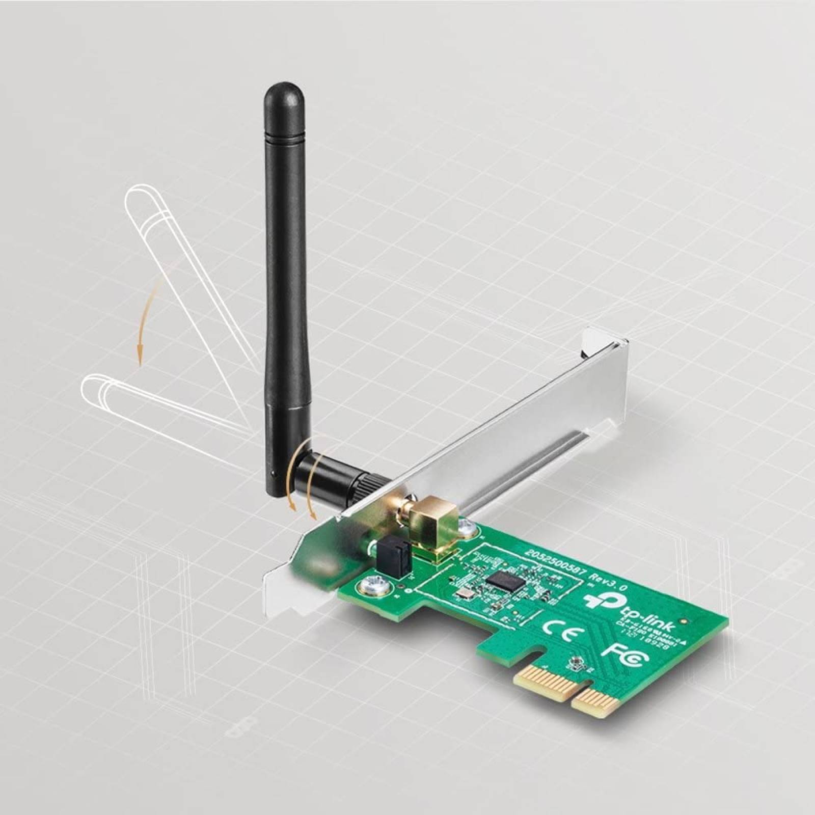 Adaptador TP-LINK 150Mbps Wireless PCI Express Adapter, Verde Inalámbrico PCI-E 150 Mbit/s 10 - 90% CE, FCC (TL-WN781ND)