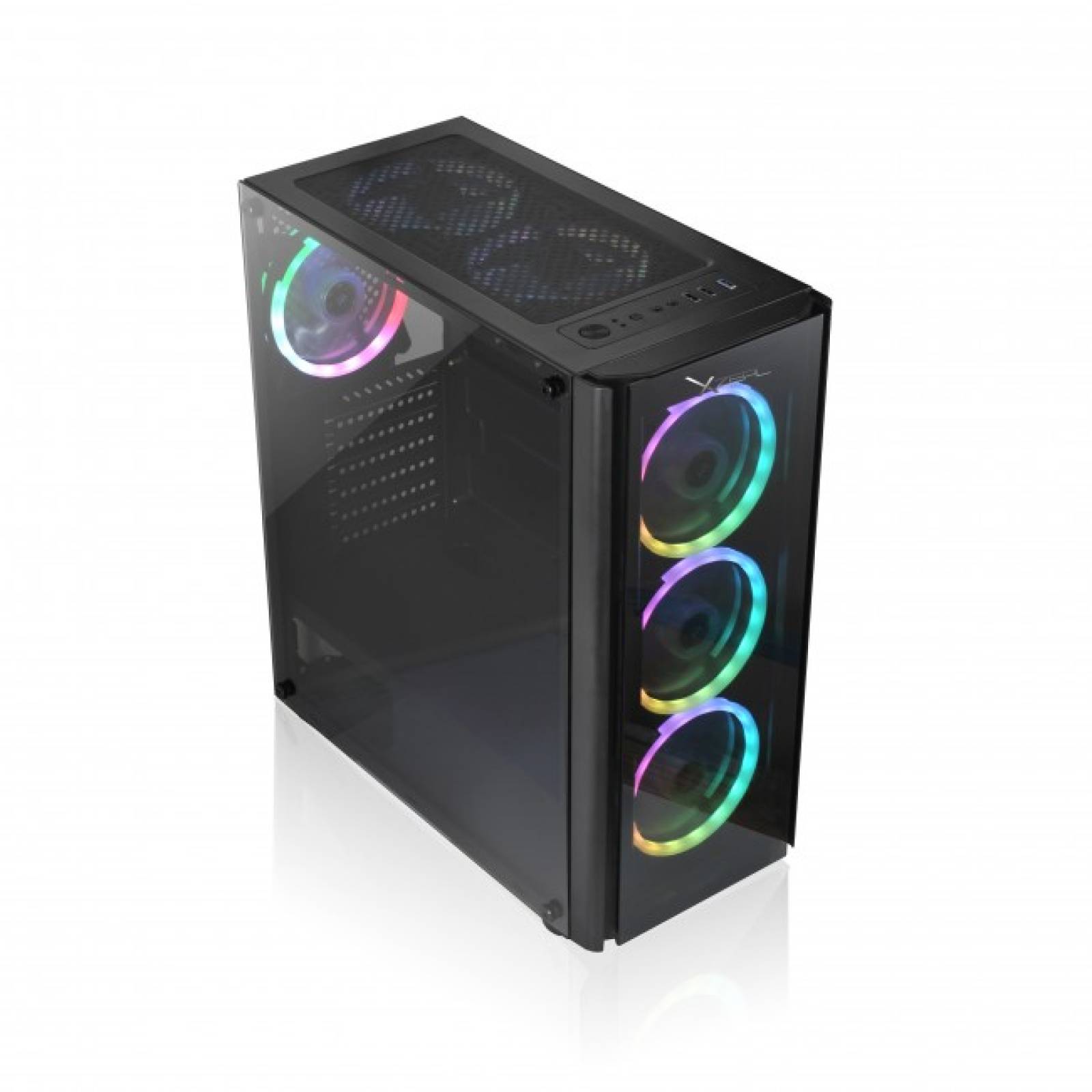 Gabinete Xzeal XZ110-1 RGB con Ventana, Tower, ATX/Micro ATX/Mini-ATX, USB 3.0/2.0, sin Fuente, Negro