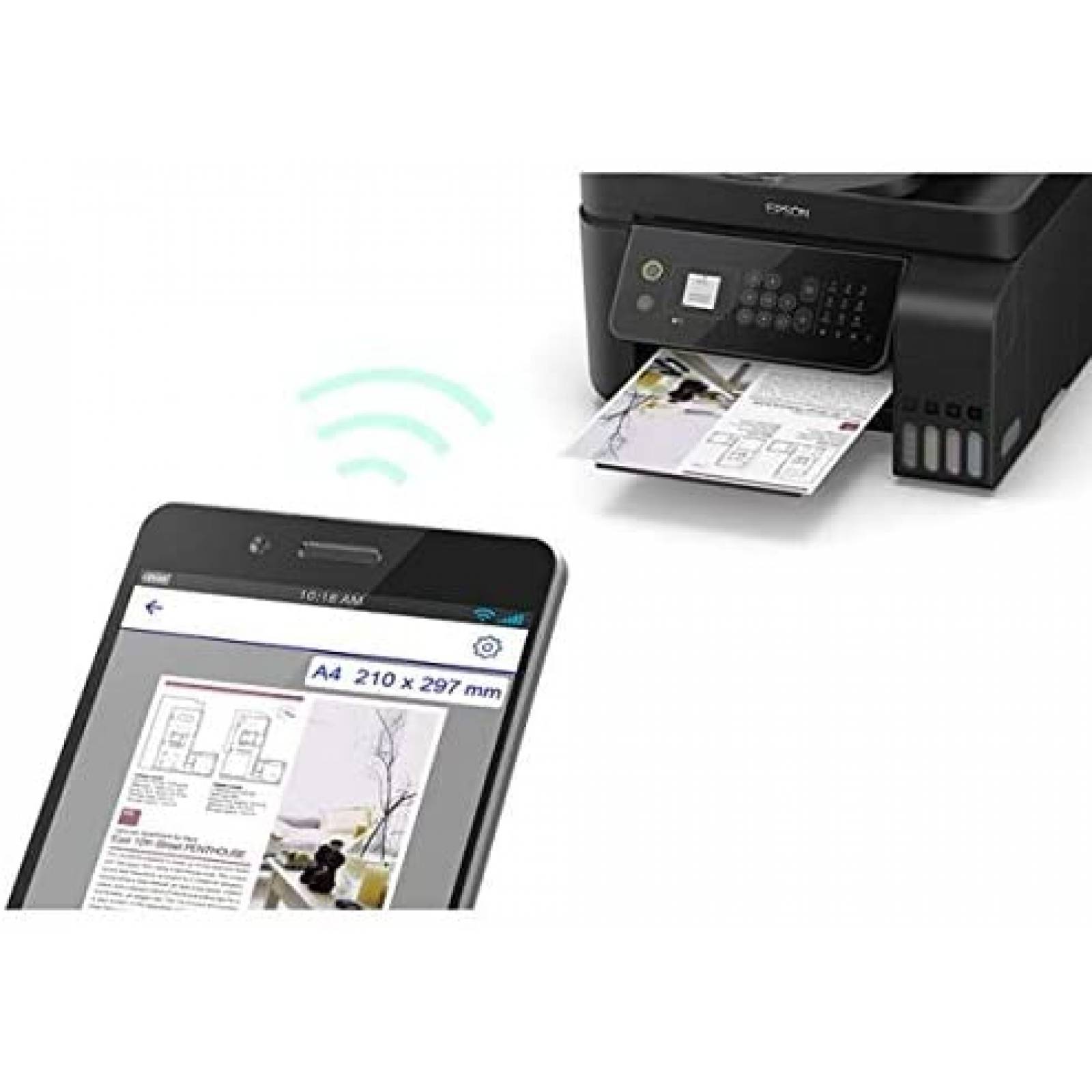 Multifuncional de Inyeccion Epson L5190, Imprime/Copia/Escanea/Fax, Tinta Continua, LCD 1.44", Wifi/Ethernet, 33ppm Negro