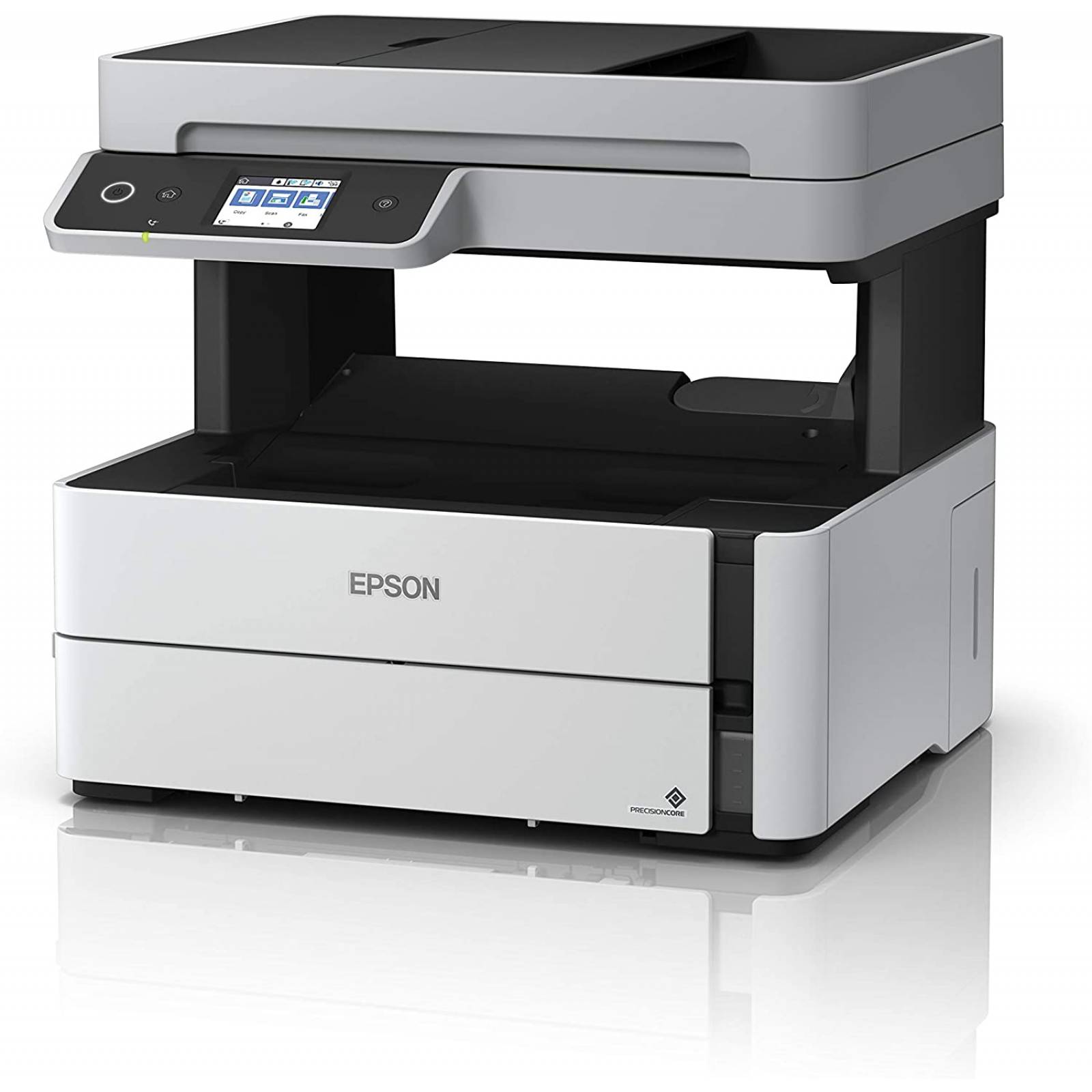Multifuncional Monocromática Epson EcoTank ET-M3180 Inyección, Imprime/Copia/Escanea/Fax, LCD 2.4" Táctil, Inalámbrica/Usb 2.0,/ Ethernet, Doble Cara