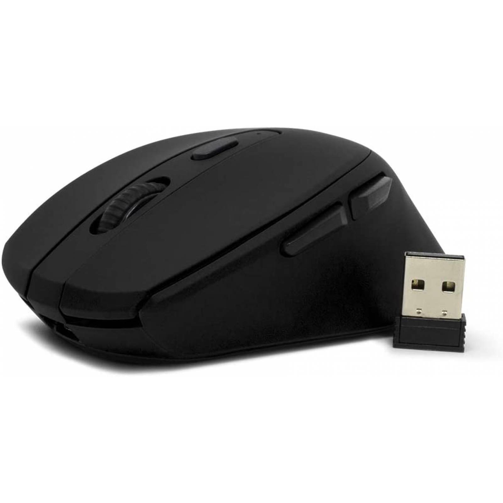 Mouse Optico Inalambrico Negro Vorago MO-306-BK, 5 botones, 800-2400 DPI, mini adaptador inalambrico USB, bateria recargable integrada, ergonomico