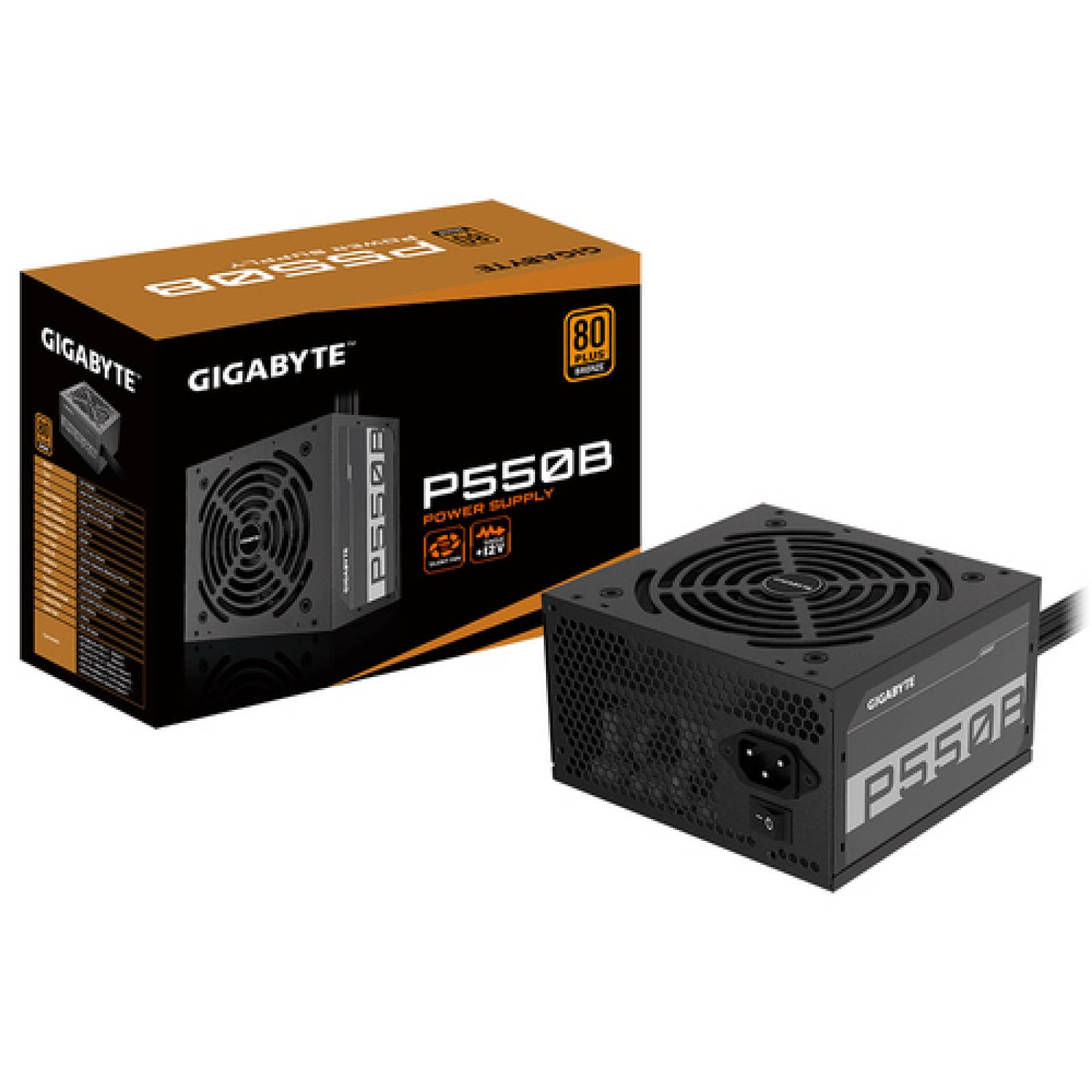 Fuente de Poder Gigabyte P550B, 550W, Voltaje de Entrada AC 100 - 240 V, 20+4 pin ATX, Certificación 80 PLUS Bronze, (GP-P550B)