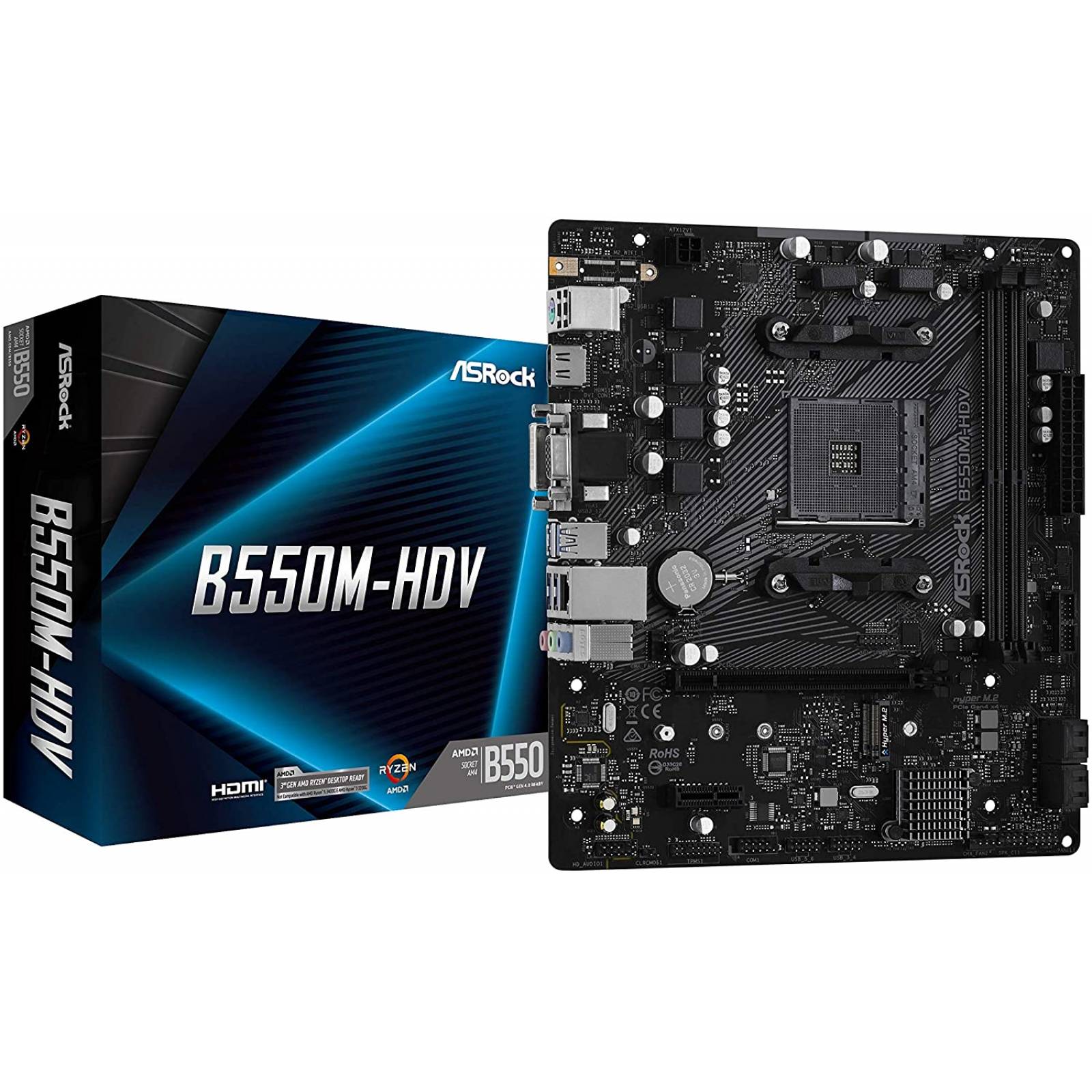 TARJETA MADRE ASROCK B550M-HDV AM4 RYZEN GEN/3 PCIe/4.0