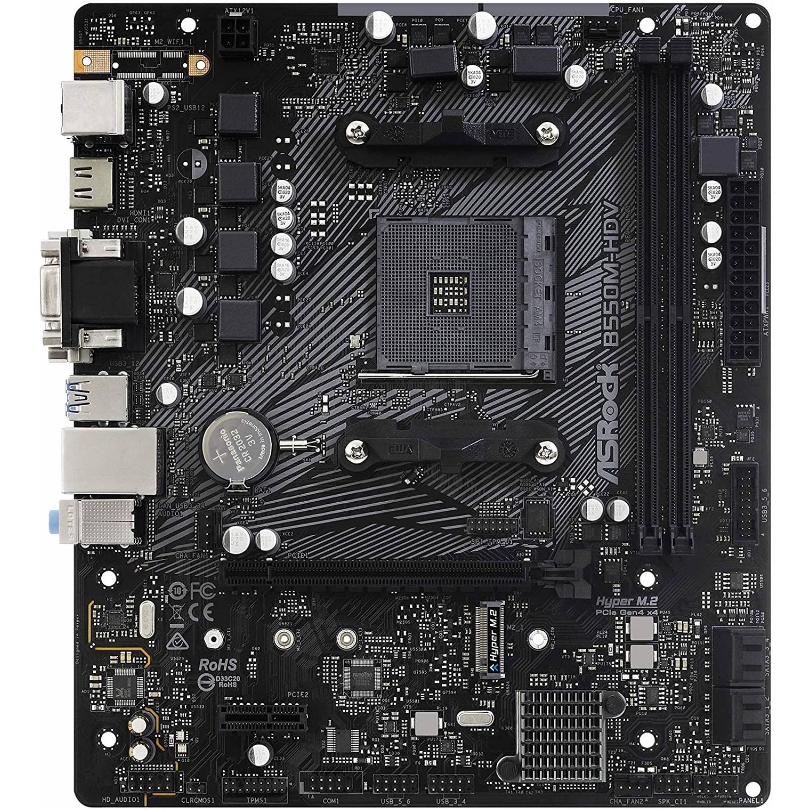 TARJETA MADRE ASROCK B550M-HDV AM4 RYZEN GEN/3 PCIe/4.0