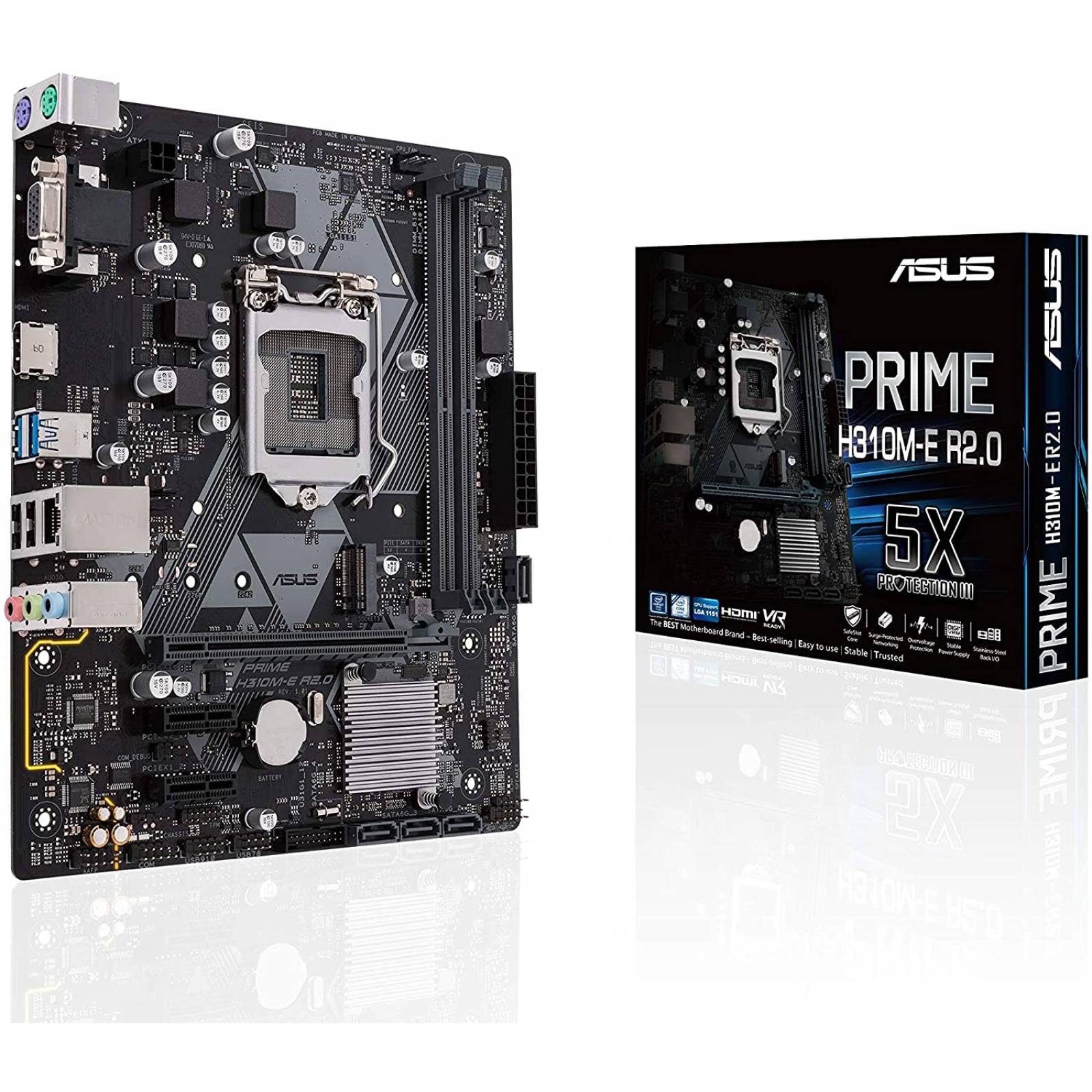 Tarjeta Madre ASUS micro ATX PRIME H310M-E R2.0, LGA 1151, Intel 8th Gen, Intel H310, 1xHDMI, M.2, 2xDDR4 4xSata 6GB, 1XPC-Express 3.0