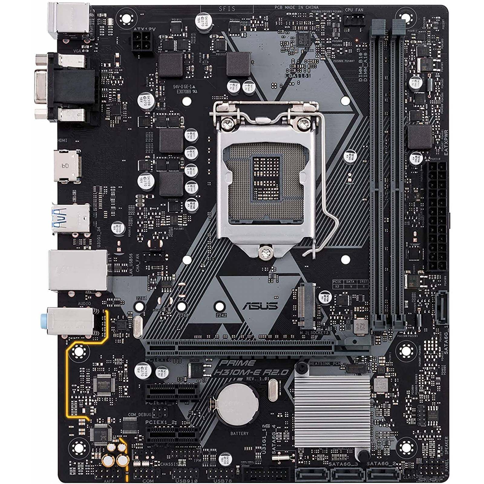 Tarjeta Madre ASUS micro ATX PRIME H310M-E R2.0, LGA 1151, Intel 8th Gen, Intel H310, 1xHDMI, M.2, 2xDDR4 4xSata 6GB, 1XPC-Express 3.0