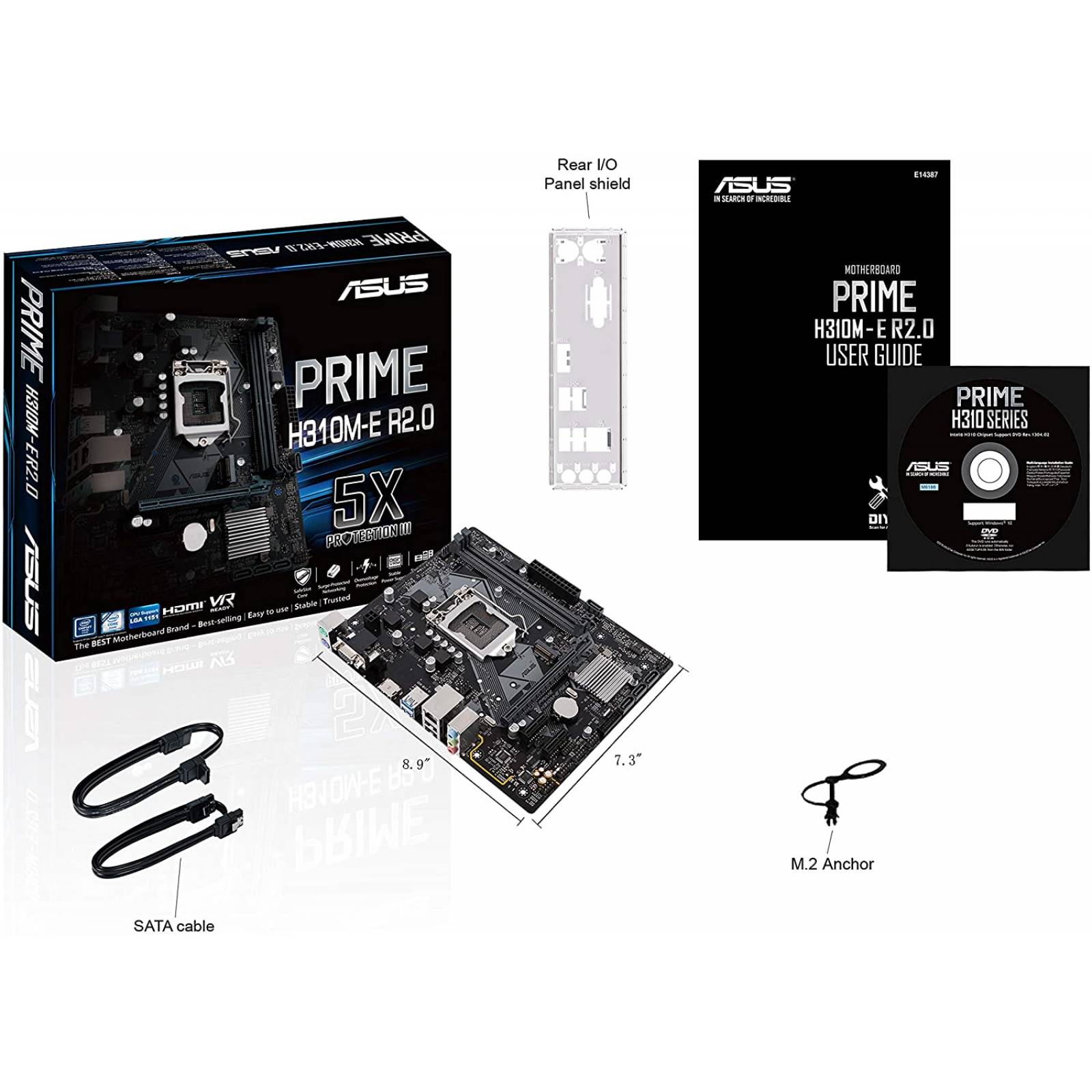 Tarjeta Madre ASUS micro ATX PRIME H310M-E R2.0, LGA 1151, Intel 8th Gen, Intel H310, 1xHDMI, M.2, 2xDDR4 4xSata 6GB, 1XPC-Express 3.0