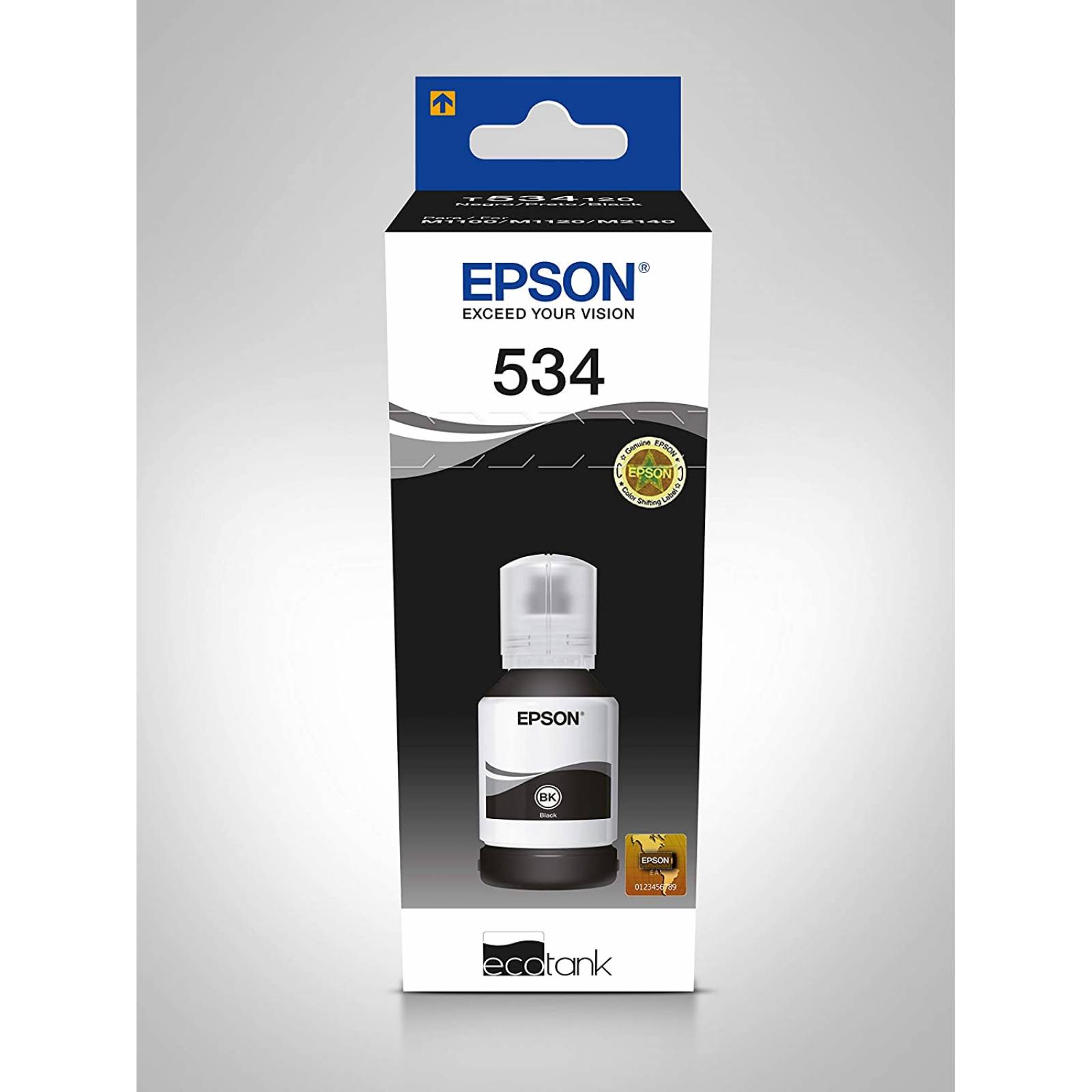 Botella de Tinta Epson 534 Negra (T534120-AL) 120ML, para M1100, M1120, M2140, M2170, M3170, M1180. original