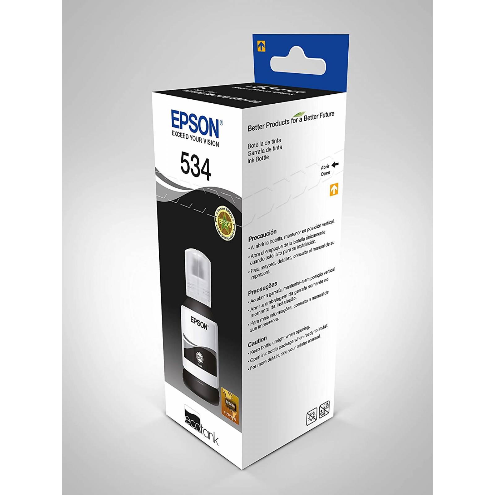 Botella de Tinta Epson 534 Negra (T534120-AL) 120ML, para M1100, M1120, M2140, M2170, M3170, M1180. original