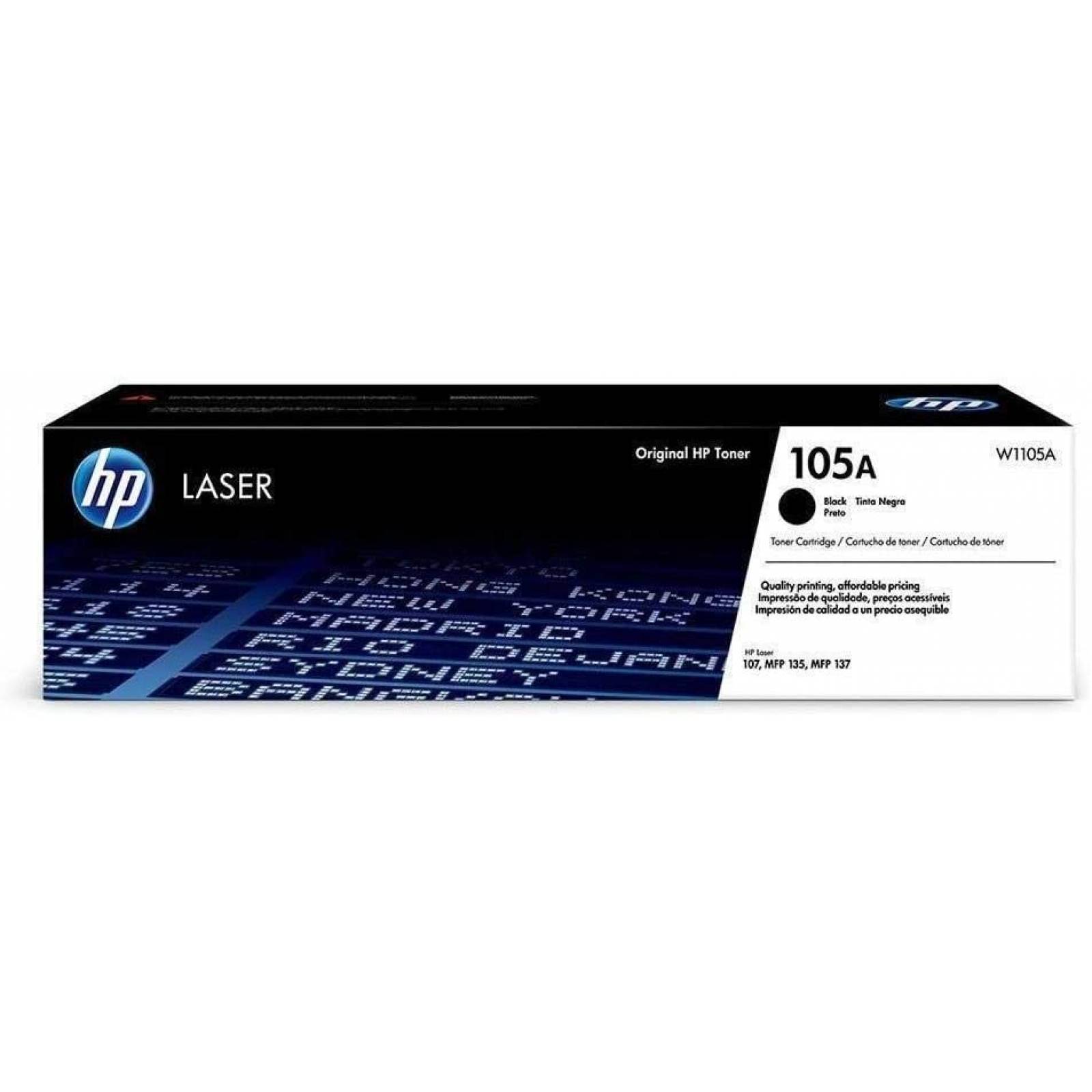 CARTUCHO DE TONER LASER ORIGINAL HP 105A NEGRO (W1105A)