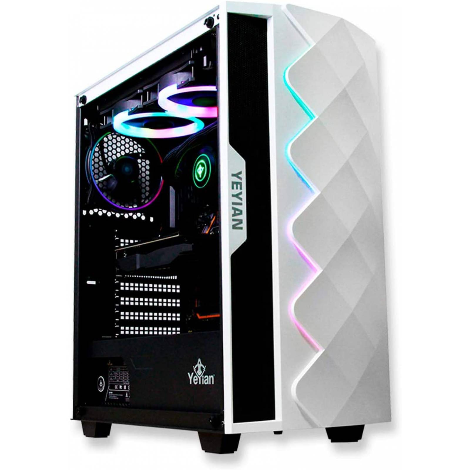 GABINETE YEYIAN YGA-49702 ABYSS 2500 ATX RGB C/T 3V ARGB,2 USB3.0 BLAN