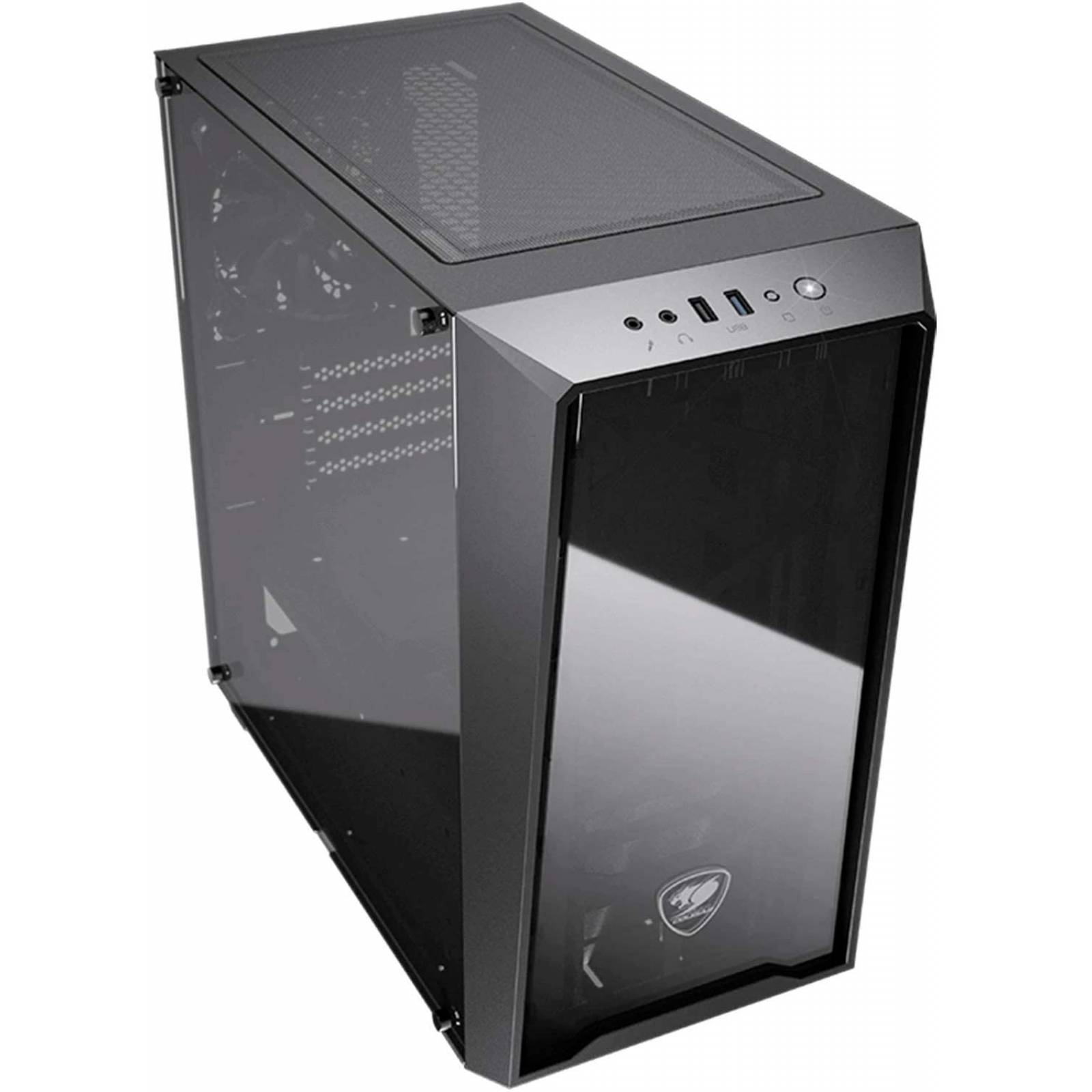 Gabinete Gamer Cougar MG120-G, Media torre, Ventana Lateral y delantera de cristal, Incluye Ventilador 120mm, Mini Torre, Micro ATX, Mini ITX, CGR-5TMZB-G