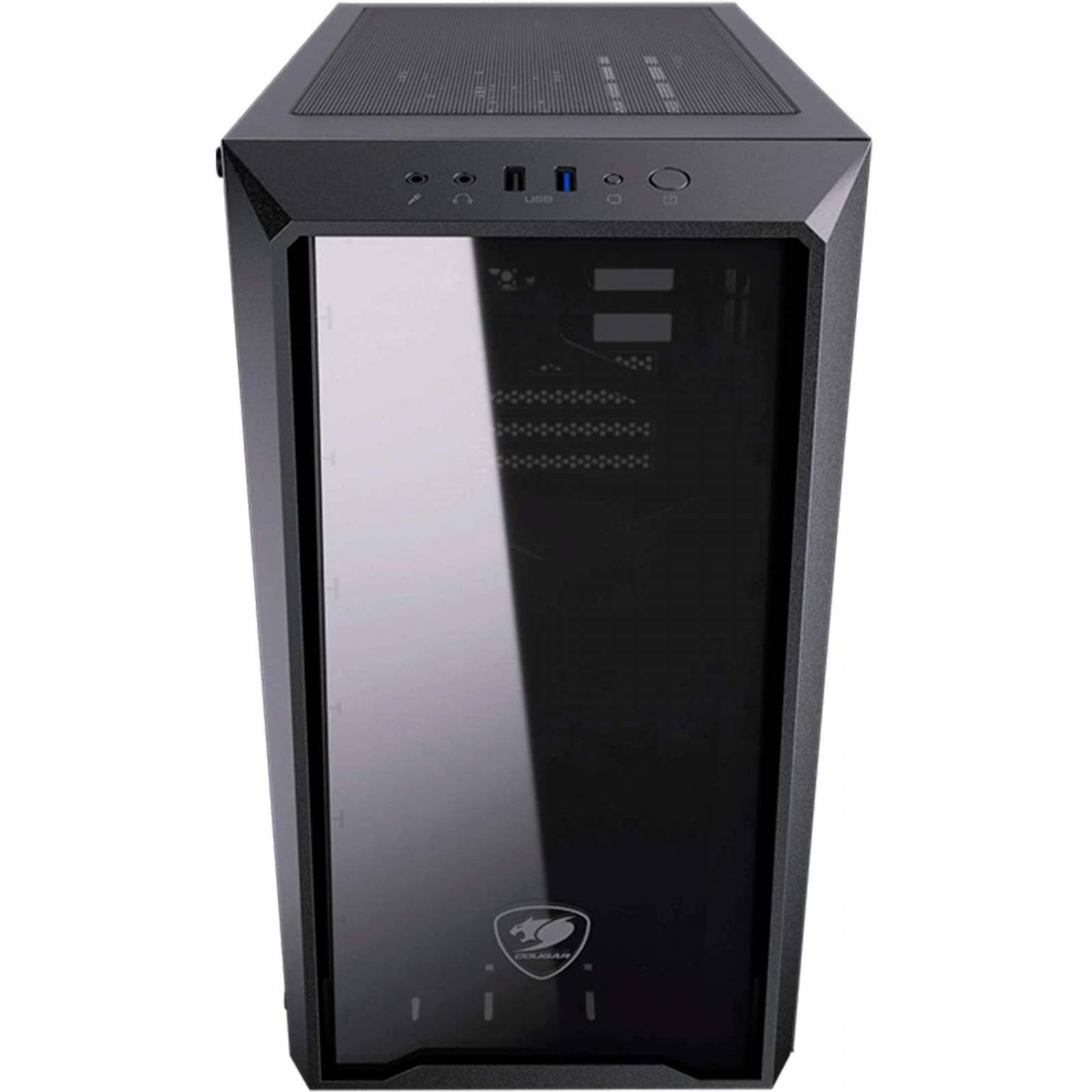 Gabinete Gamer Cougar MG120-G, Media torre, Ventana Lateral y delantera de cristal, Incluye Ventilador 120mm, Mini Torre, Micro ATX, Mini ITX, CGR-5TMZB-G