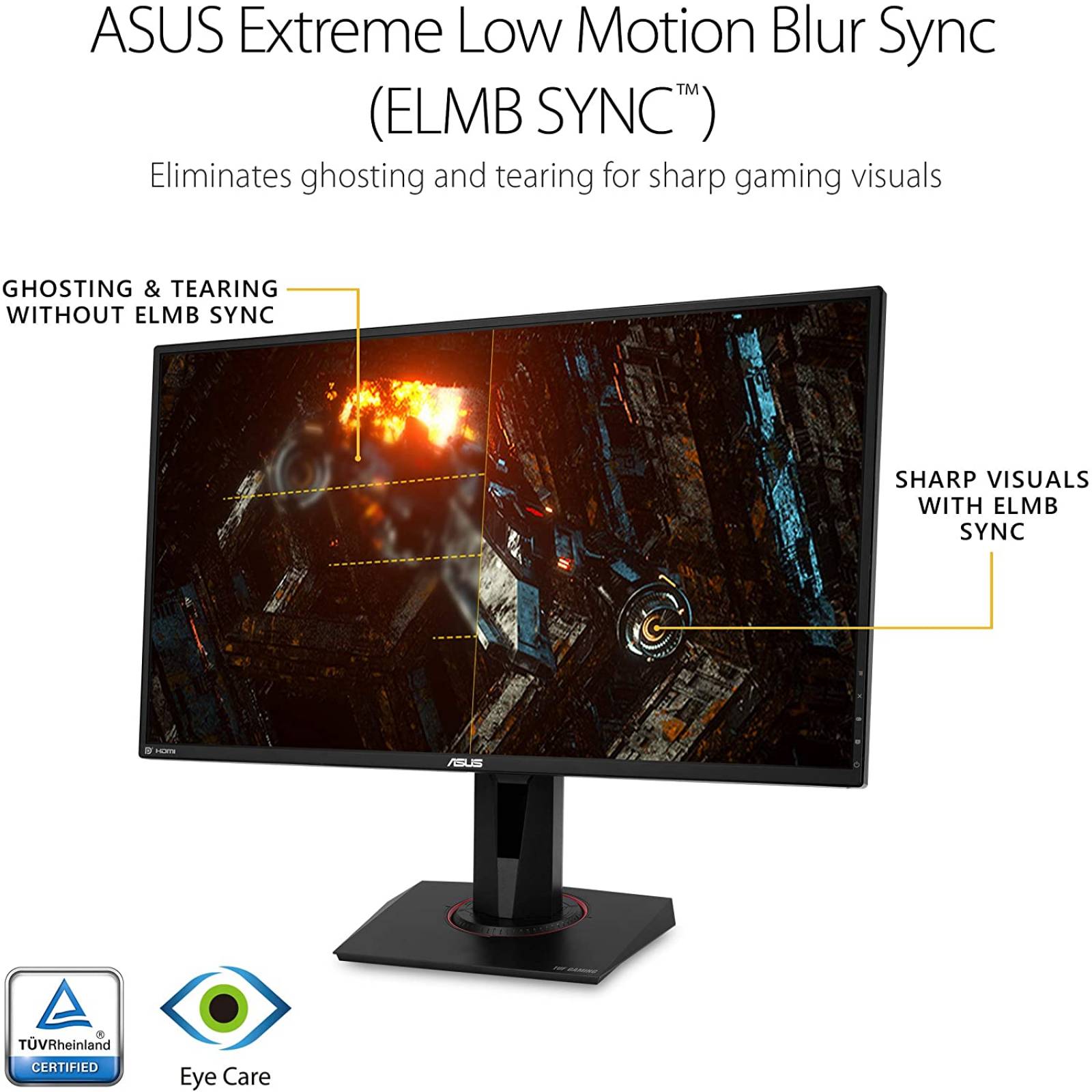Monitor ASUS TUF Gaming VG27AQ, LCD, 27Pulg, HD, 155Hz, 2xHDMI, 1xDP, resolusion 2560 x 1440, Bocinas Integradas 2x4W, Negro