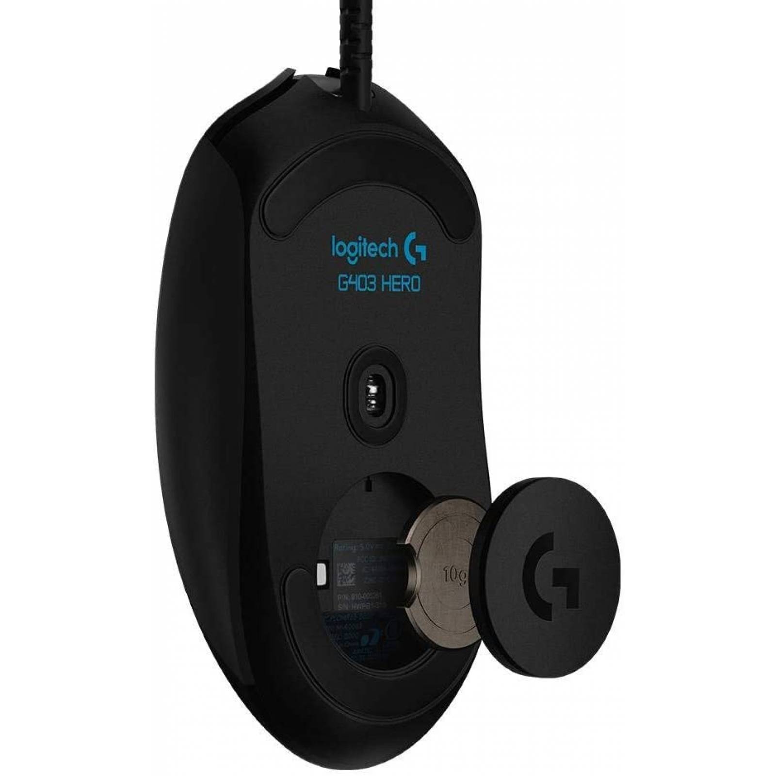 MOUSE LOGITECH G403 HERO ALAMBRICO USB GAMING, VELOCIDAD DE RESPUESTA USB 1000Hz, NEGRO