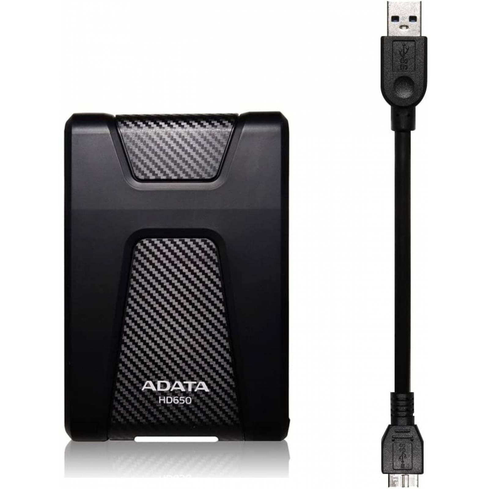 Disco Duro Externo ADATA HD650, 4TB, Usb 3.1, 2.5", Silicon, Color Negro (AHD650-4TU31-CBK)