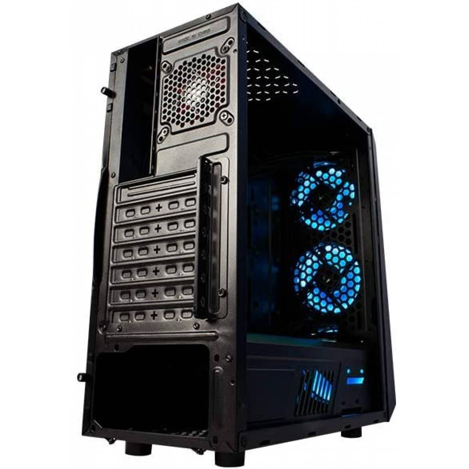 Gabinete GAME FACTOR CSG502 gaming case, ATX, MICRO ATX, MINI ITX, 3 ventiladores 120mm y 1 80mm, bahias de expansion 2x 2.5" 2x 3.5", iluminacion RGB