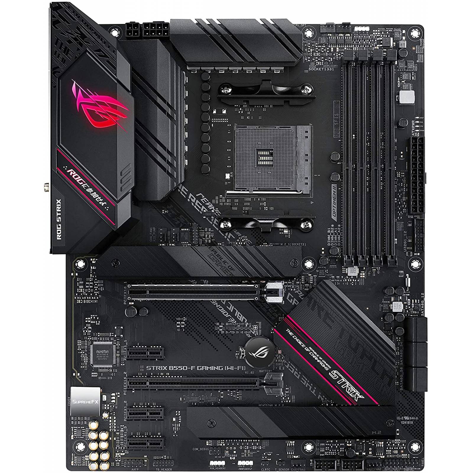 Tarjeta madre ASUS ROG STRIX B550-F GAMING WI-FI, Socket AM4, 4xDDR4-SDRAM, 6xSATA III, 4xUSB 3.0, 2xUSB 2.0, 1xHDMI, ATX