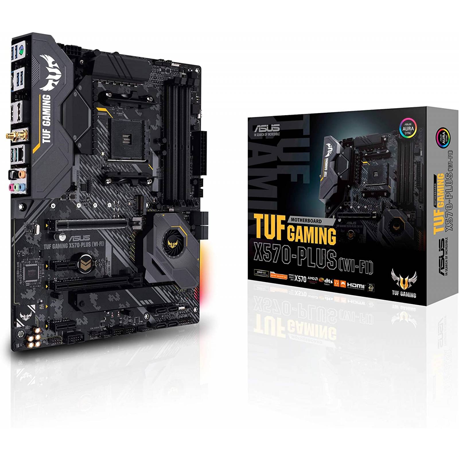 Tarjeta madre Asus TUF Gaming X570-Plus, Socket AM4, 3ra y 2da Generacion, 4xDDR4-SDRAM, 8xSATA, 1xHDMI, 1xDP, ATX, Wi-Fi, TUF GAMING X570-PLUS (WI-FI)