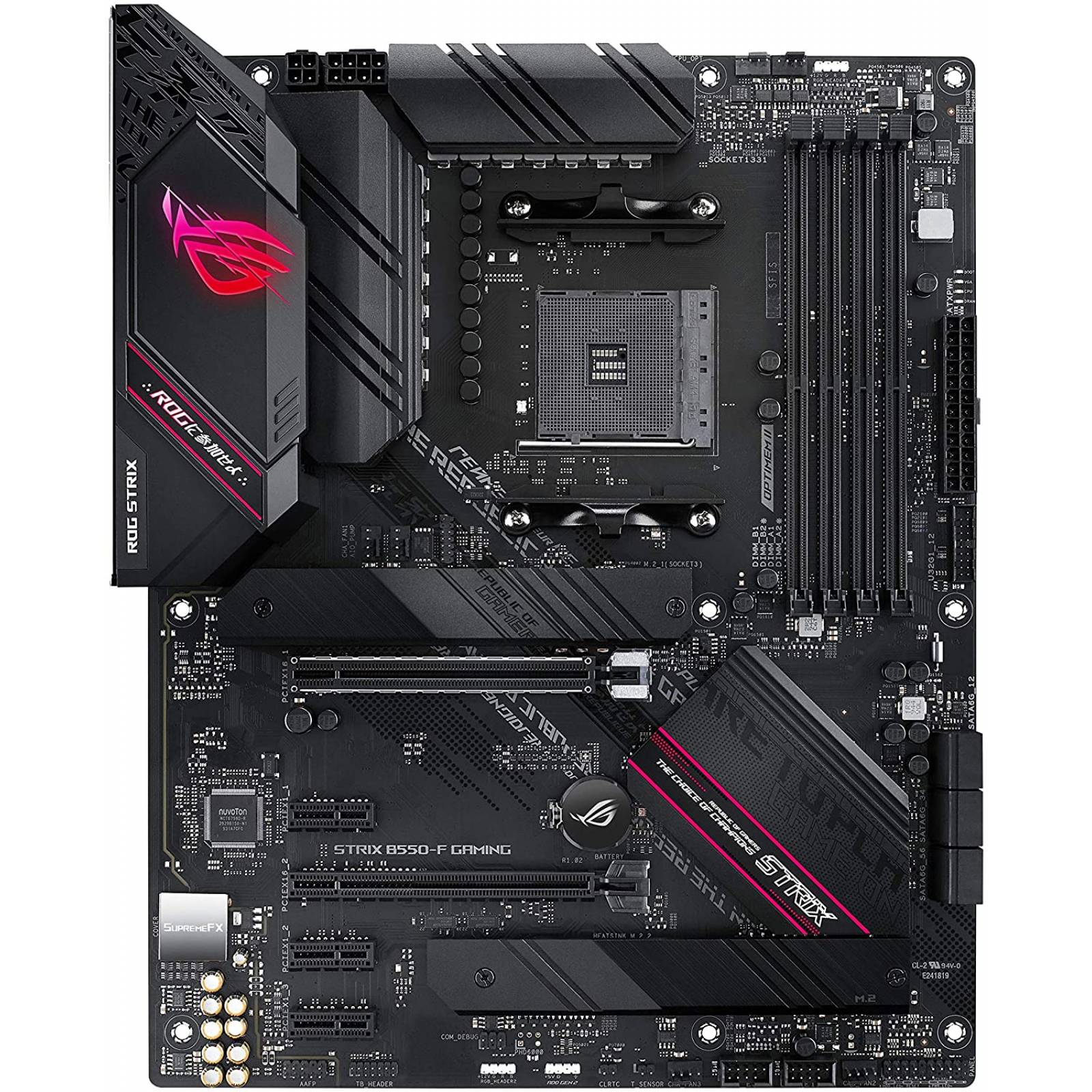 Tarjeta Madre ASUS, ROG STRIX B550-F GAMING Socket AM4 3rd Gen AMD Ryzen, 6 SATA 6Gb, 2xUSB 3.2 Gen 2, 4xUSB 3.2 Gen 1, 2xUSB 2.0, 1xPCIe, 1 HDMI, ATX