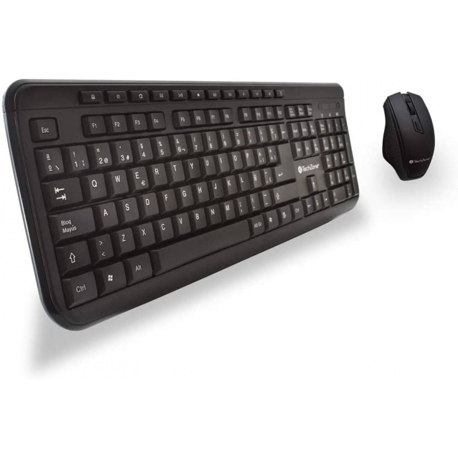 Teclado TechZone TZ16COMB01-INA, conexion RF inalambrico, teclado numerico, color Negro