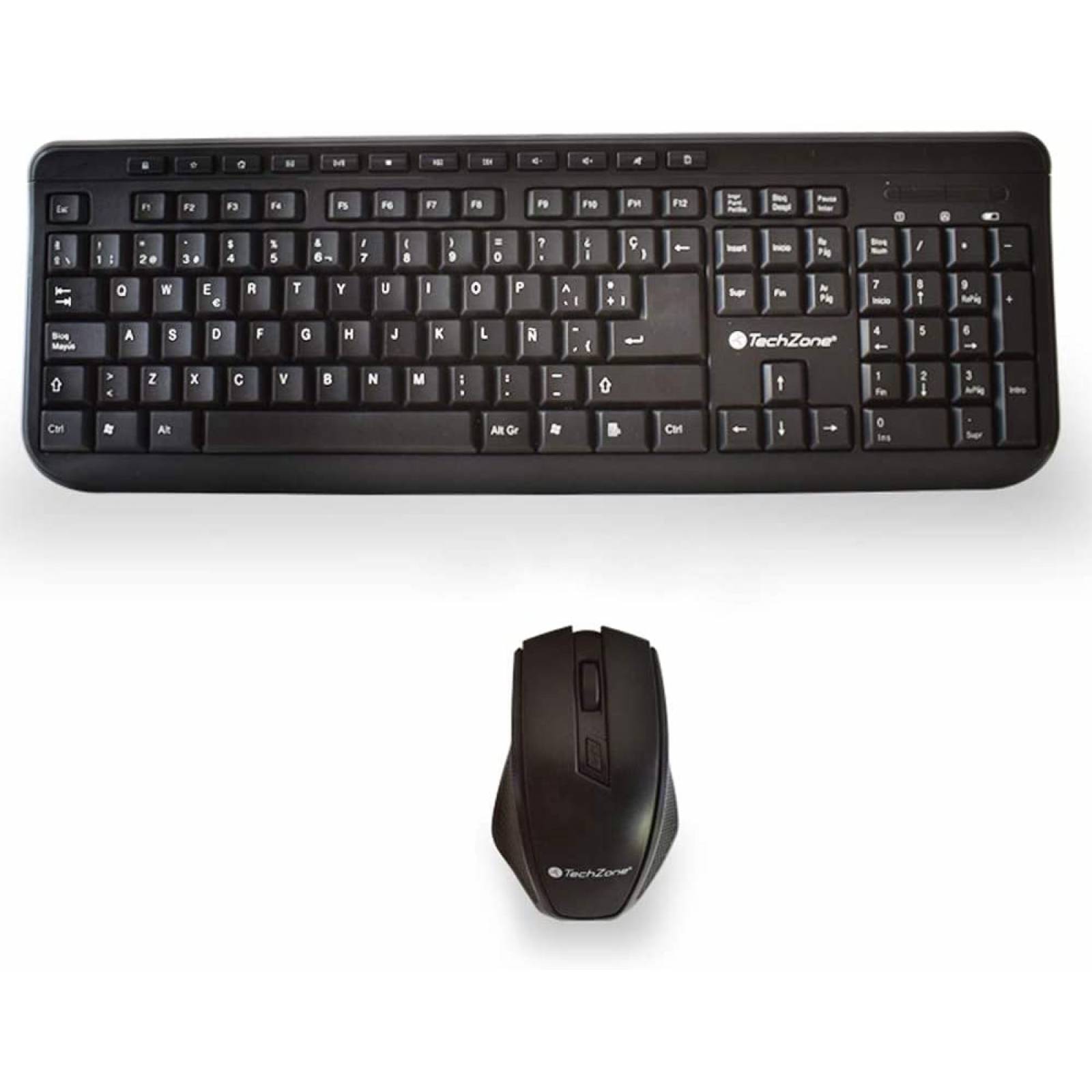 Teclado TechZone TZ16COMB01-INA, conexion RF inalambrico, teclado numerico, color Negro