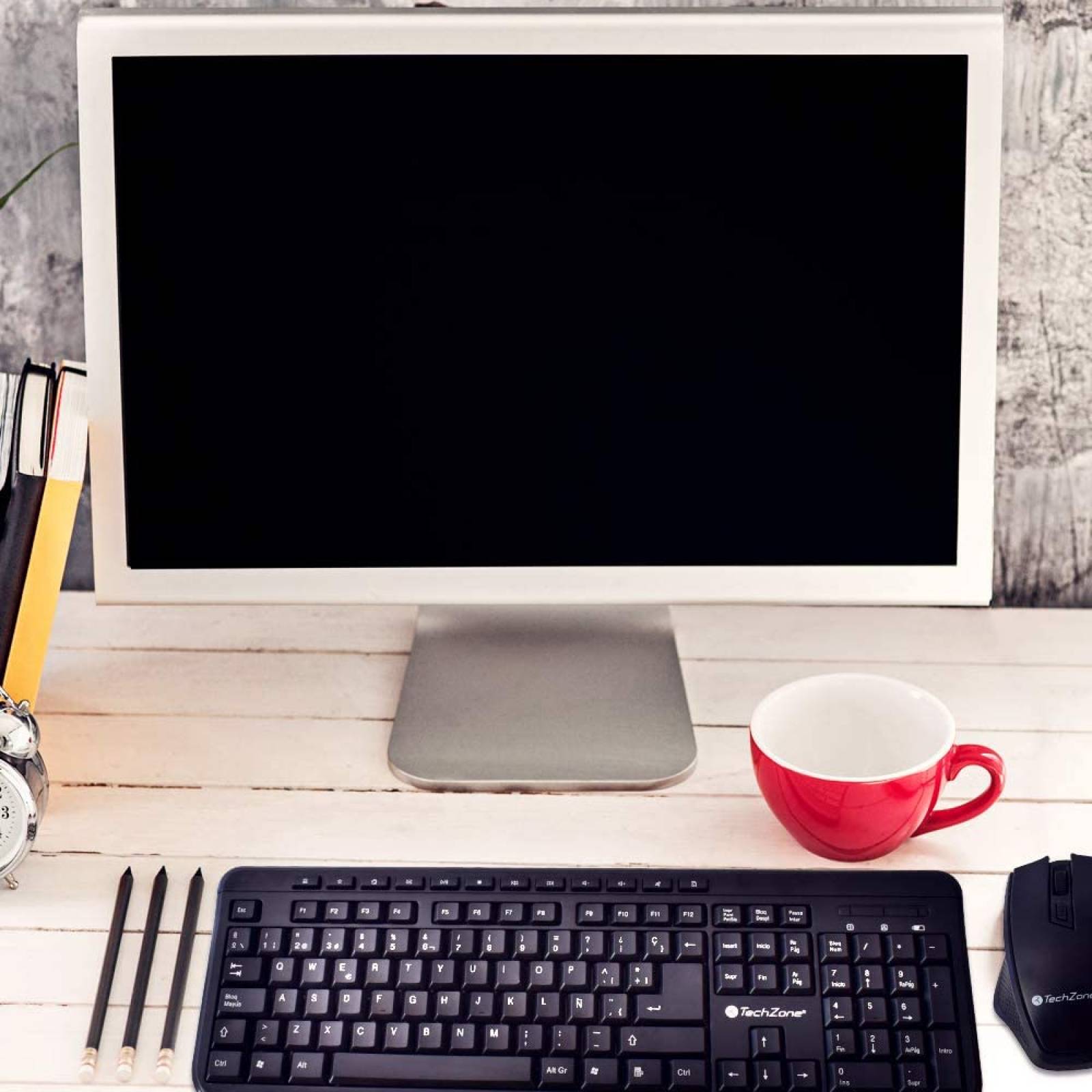 Teclado TechZone TZ16COMB01-INA, conexion RF inalambrico, teclado numerico, color Negro