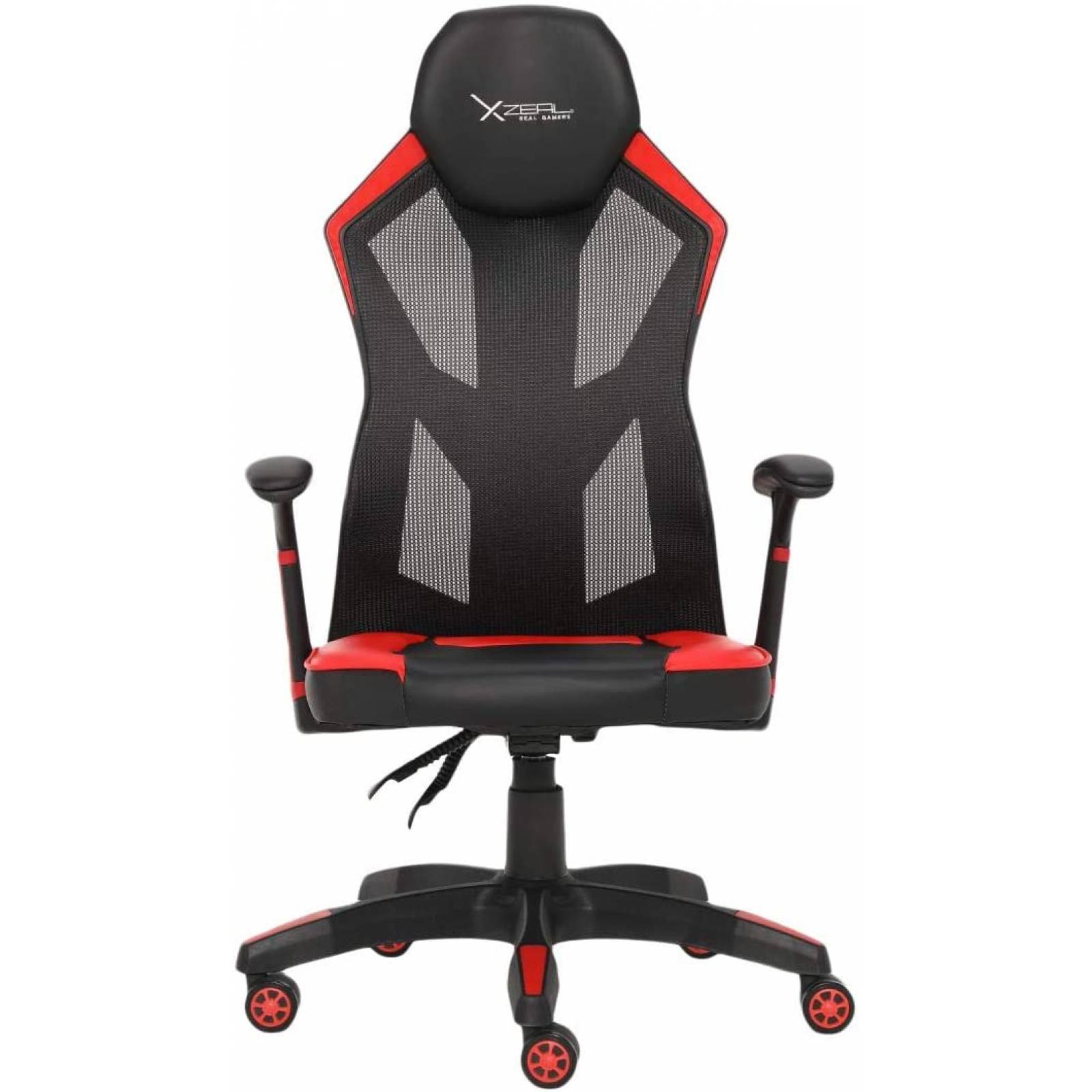 Silla Gamer Xzeal XZSXZ30R, Asiento giratorio ajustable, Base de Acero, Pistón clase 2, Multi-Inclinacion, 5 soportes PVC, Color Rojo