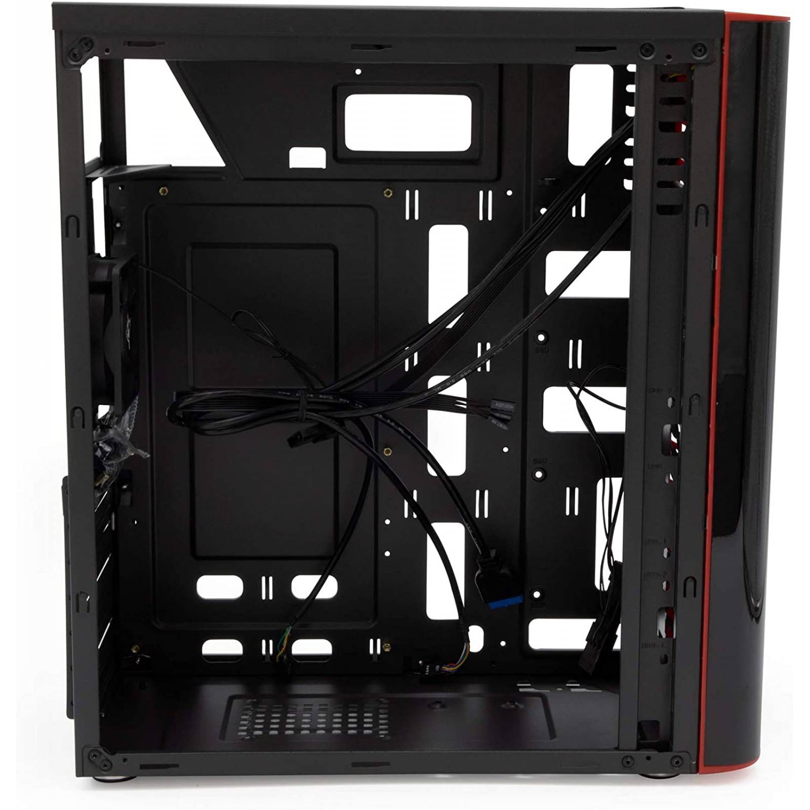 Gabinete Gaming Yeyian Vortex 1200, Soporta ATX, diseño estético en acrílico, Incluye 3 ventiladores Led, Negro