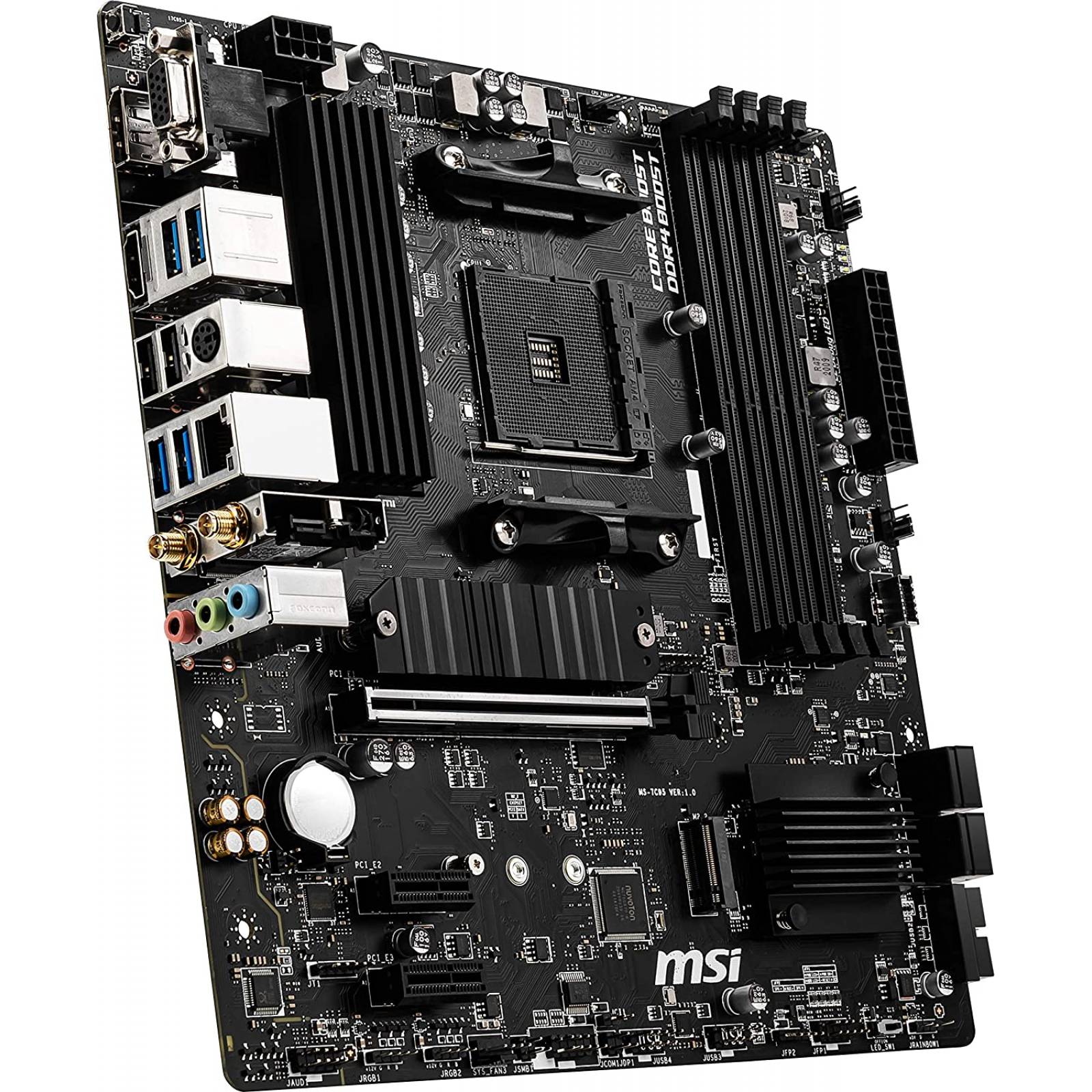 Tarjeta madre MSI B550M PRO-VDH WIFI, Socket AM4, 4xDDR4-SDRAM, 4xSATA III, 4xUSB 3.0, 2 USB 2.0, 1xHDMI, 1xVga, 1xDP, micro ATX.