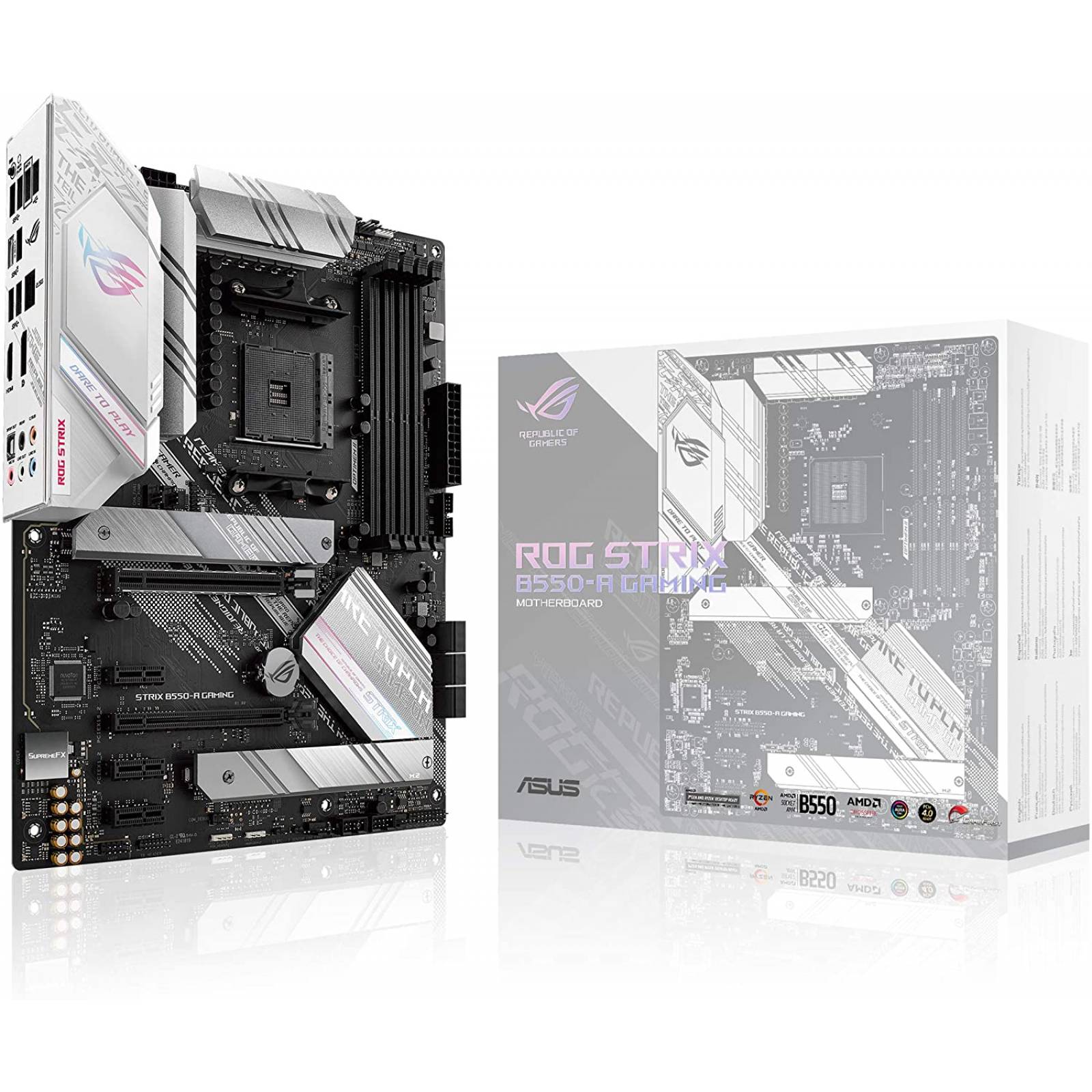 Tarjeta Madre ASUS ROG STRIX B550-A GAMING, SKT AM4 AMD 3era Gen, 4xDDR4, 6xSATA, 1xHDMI, 1xDP, 3xM.2, 1xThunderbolt