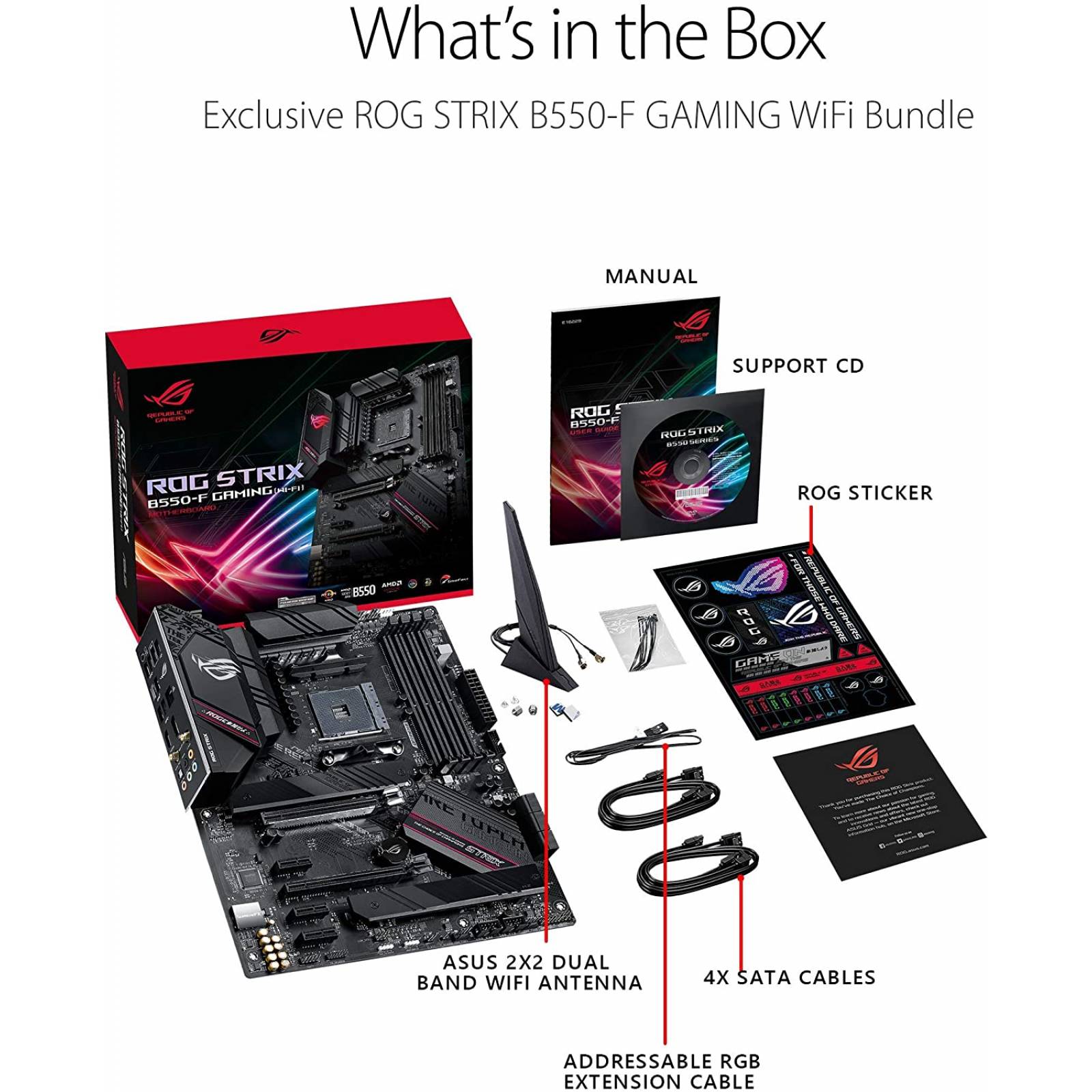 Tarjeta madre ASUS ROG STRIX B550-F GAMING WI-FI, Socket AM4, 4xDDR4-SDRAM, 6xSATA III, 4xUSB 3.0, 2xUSB 2.0, 1xHDMI, ATX