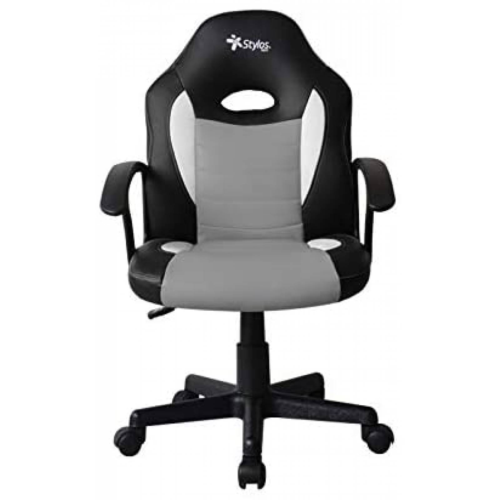 SILLA GAMER STYLOS GRIS CLASE 2 ERGONOMICA 100KG (STGSGR1S)