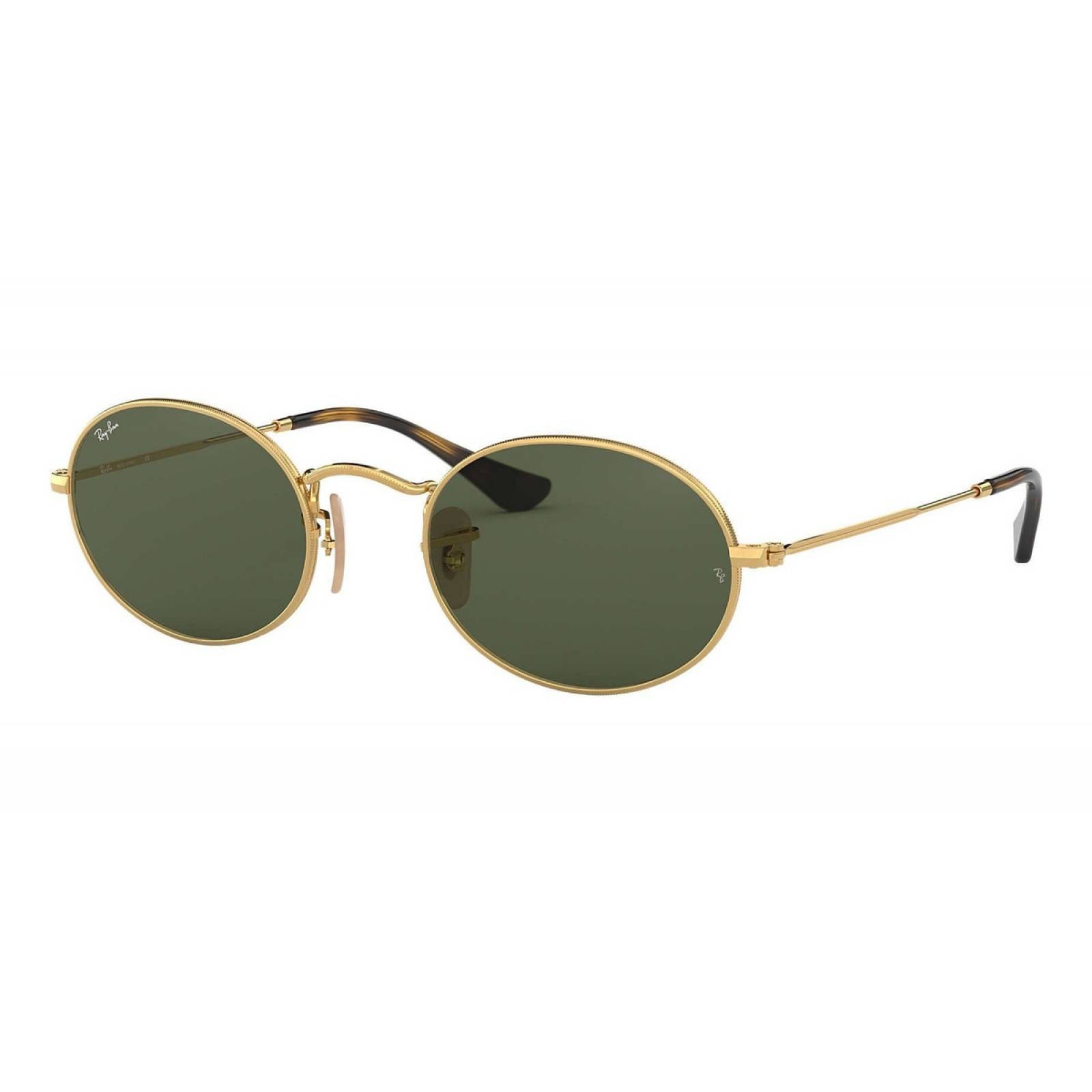 Ray Ban Rb3547n 001 Oval Flat Negro G-15 Dorado Original