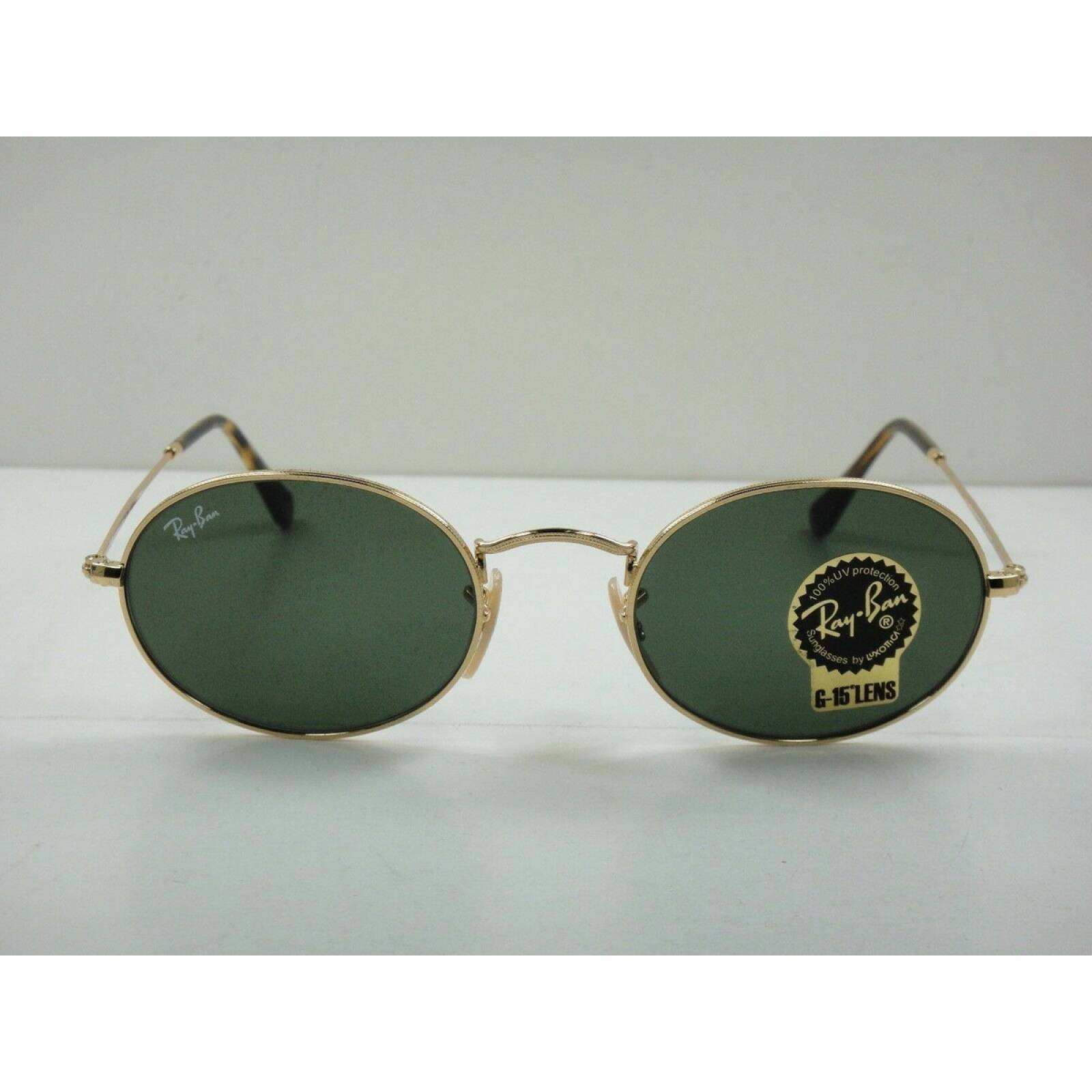 Ray Ban Rb3547n 001 Oval Flat Negro G-15 Dorado Original