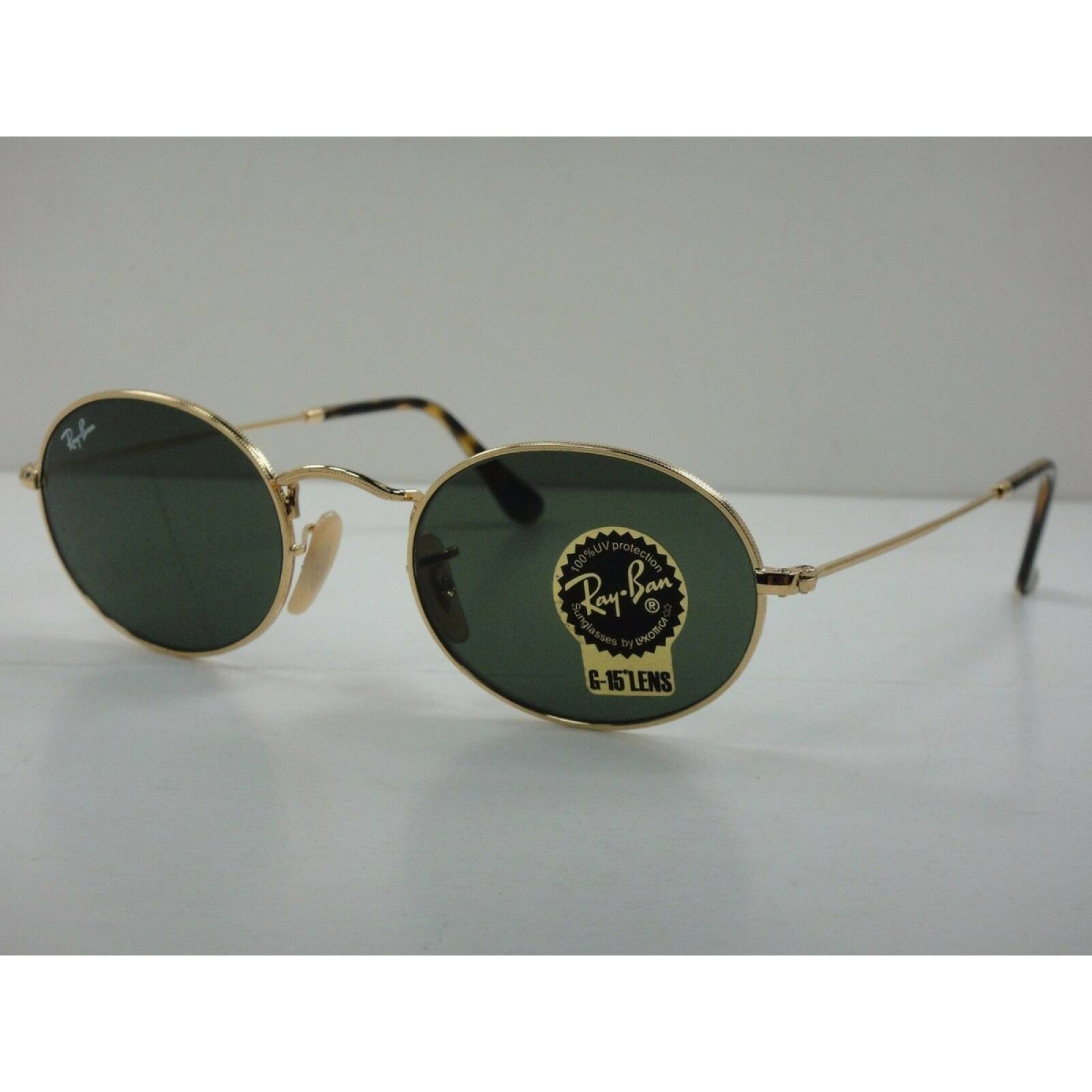 Ray Ban Rb3547n 001 Oval Flat Negro G-15 Dorado Original
