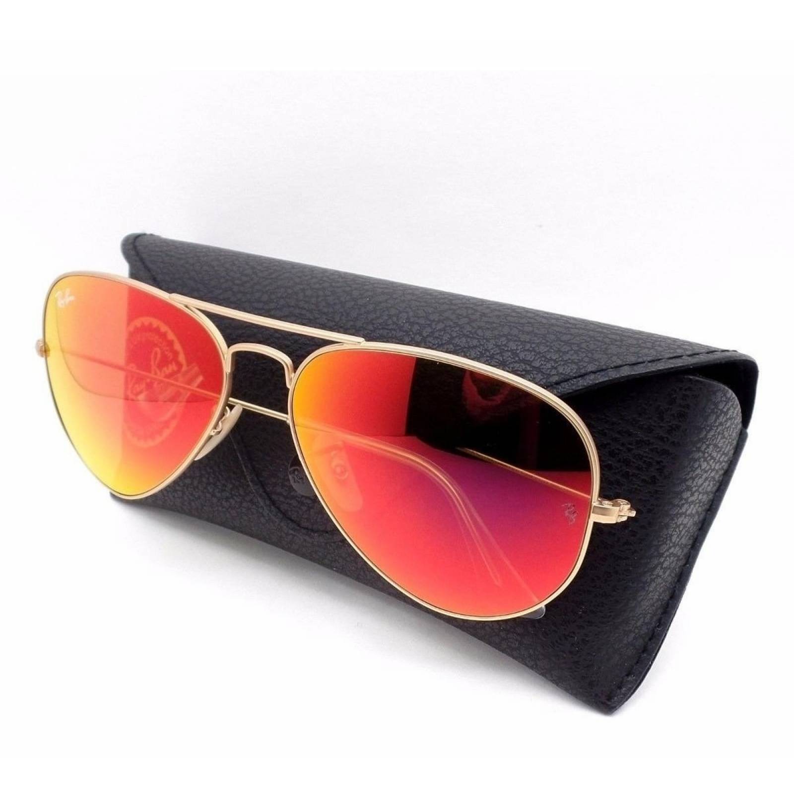Ray Ban Rb3025 112/69 Aviator Rojo Espejo Dorado Piloto