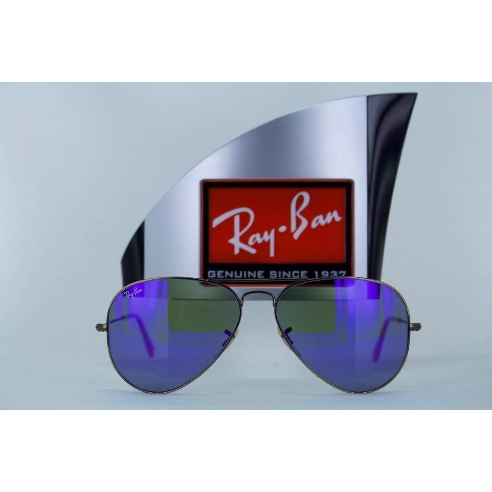 Ray Ban Rb3025 167/68 Aviator Azul Marino Espejo Bronce