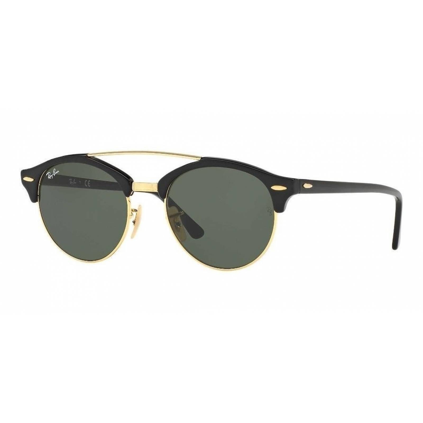 Ray Ban Rb4346 901 Clubround Double Bridge Negro G-15 Dorado