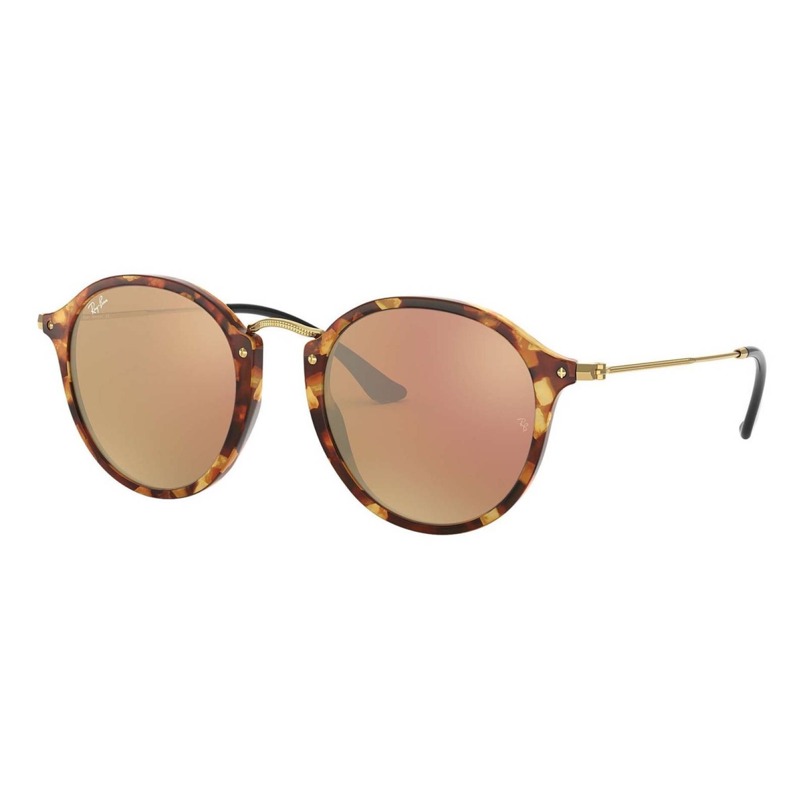 Ray Ban Rb2447 1160/z2 Round Fleck Cafe Carey Rosa espejo