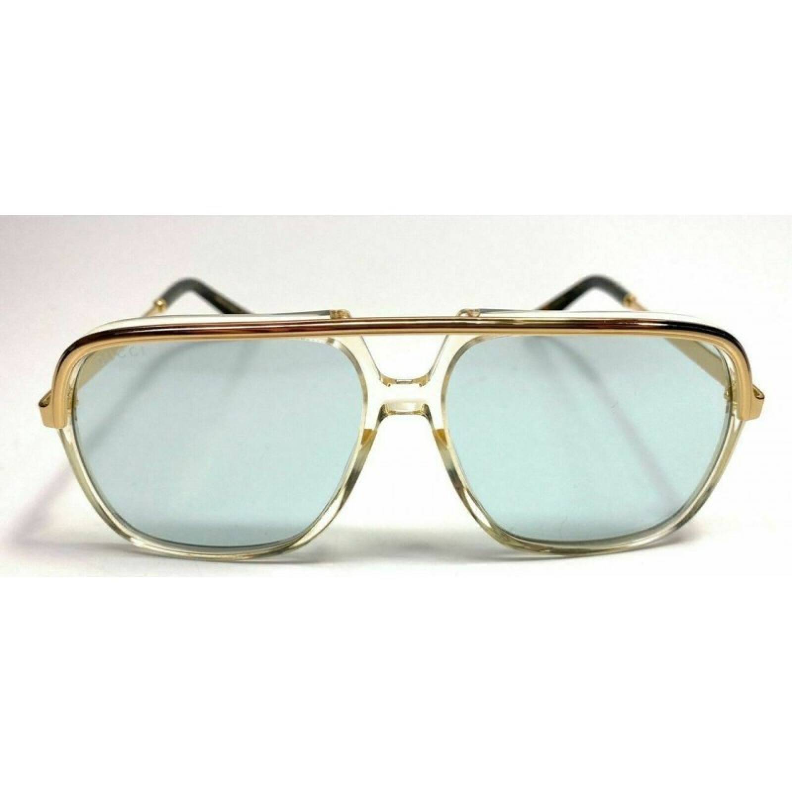 Gucci Gg0200S 005 Aviator Square Metal Plateado Dorado