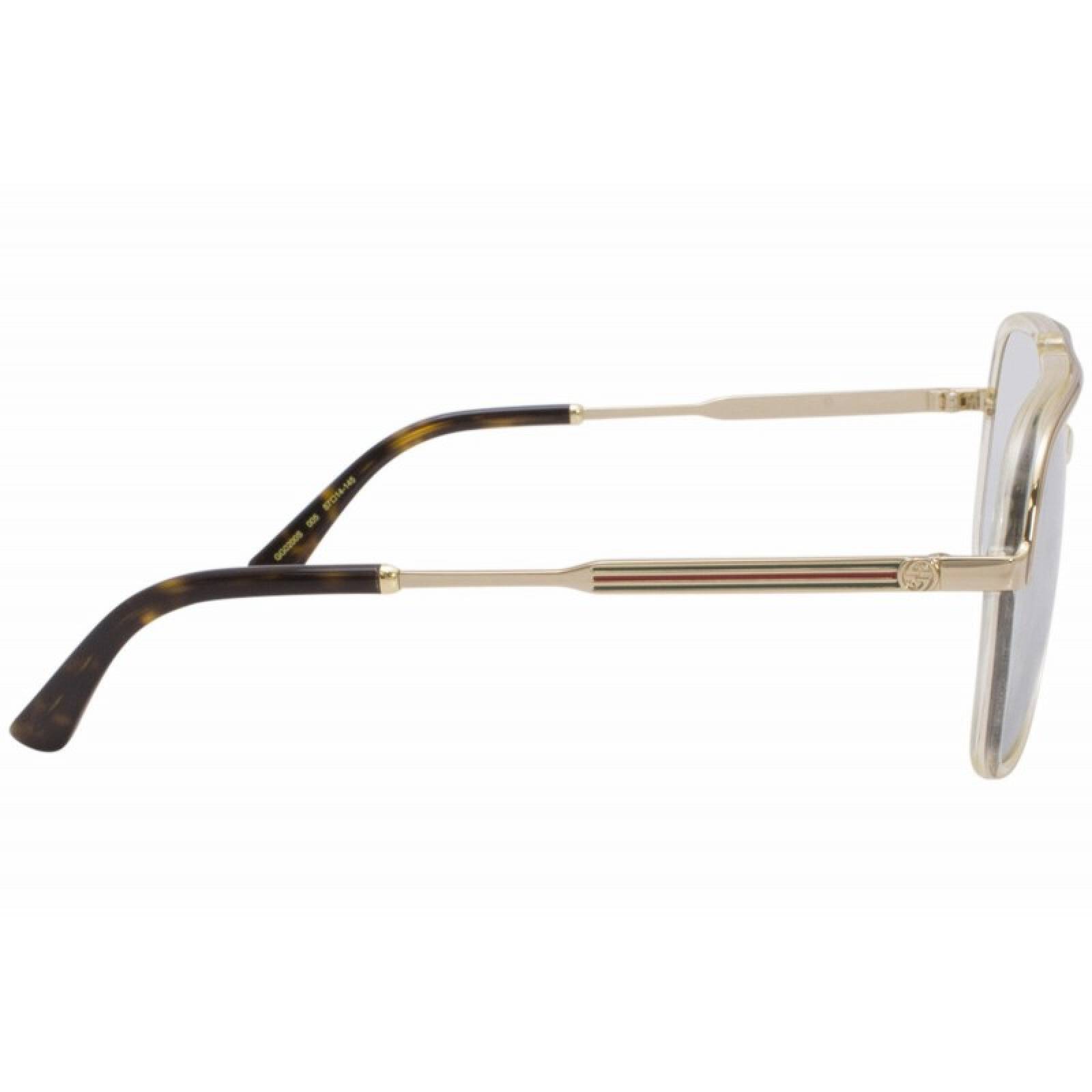 Gucci Gg0200S 005 Aviator Square Metal Plateado Dorado