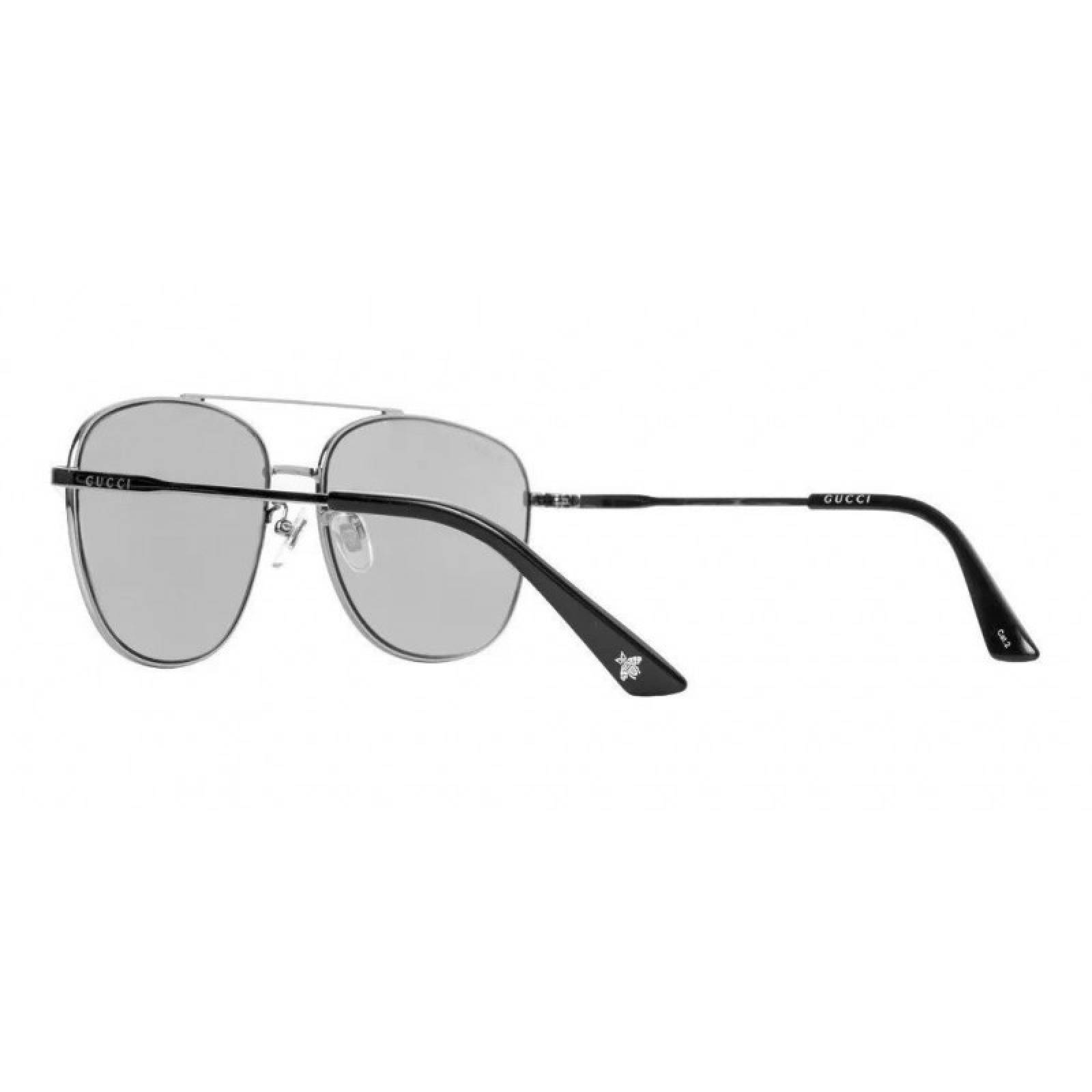 Gucci Gg0410sk 002 Aviator Gris Plateado Original Gota Icon