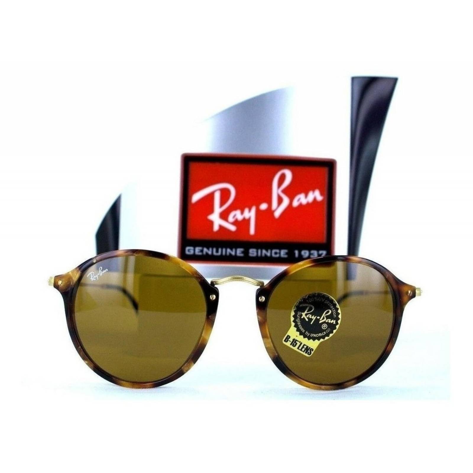 Ray Ban Rb2447 1160 Round Fleck Cafe B-15 Carey Original Icon