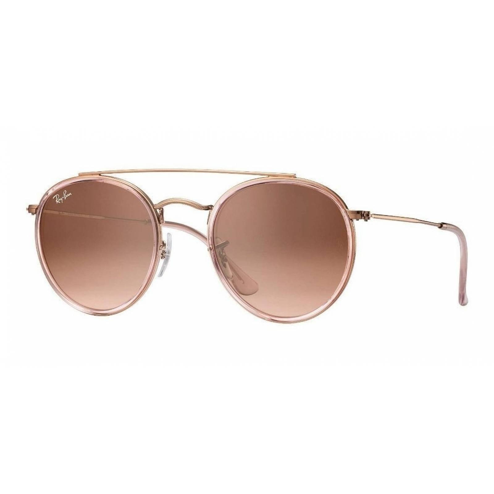 Ray Ban Rb3647n 9069a5 Round Double Bridge Negro Rosa Bronce