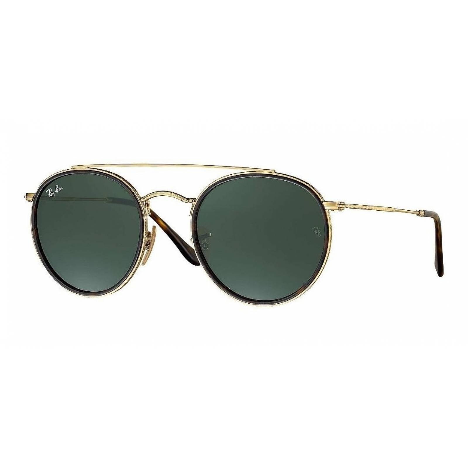 Ray Ban Rb3647n 001 Round Double Bridge Negro G-15 Dorado